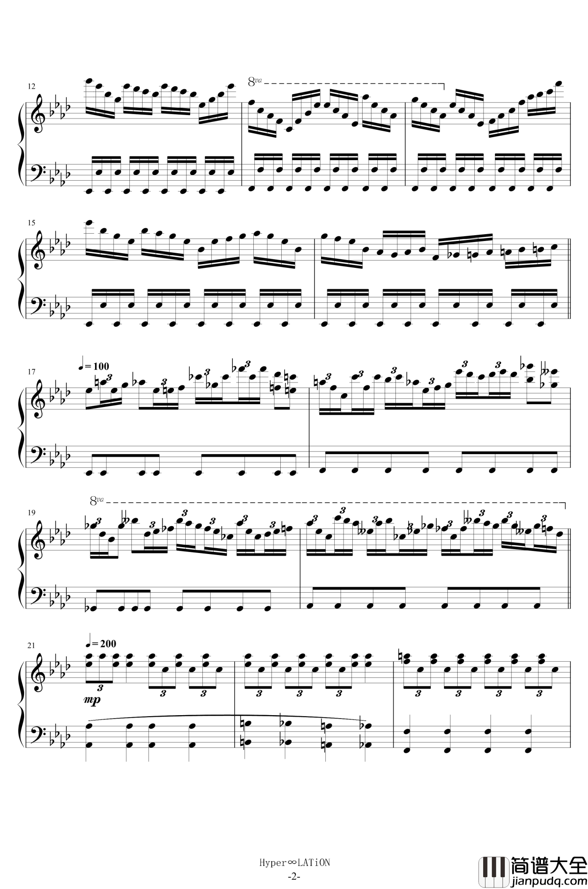 Hyper∞LATiON钢琴谱_初音未来