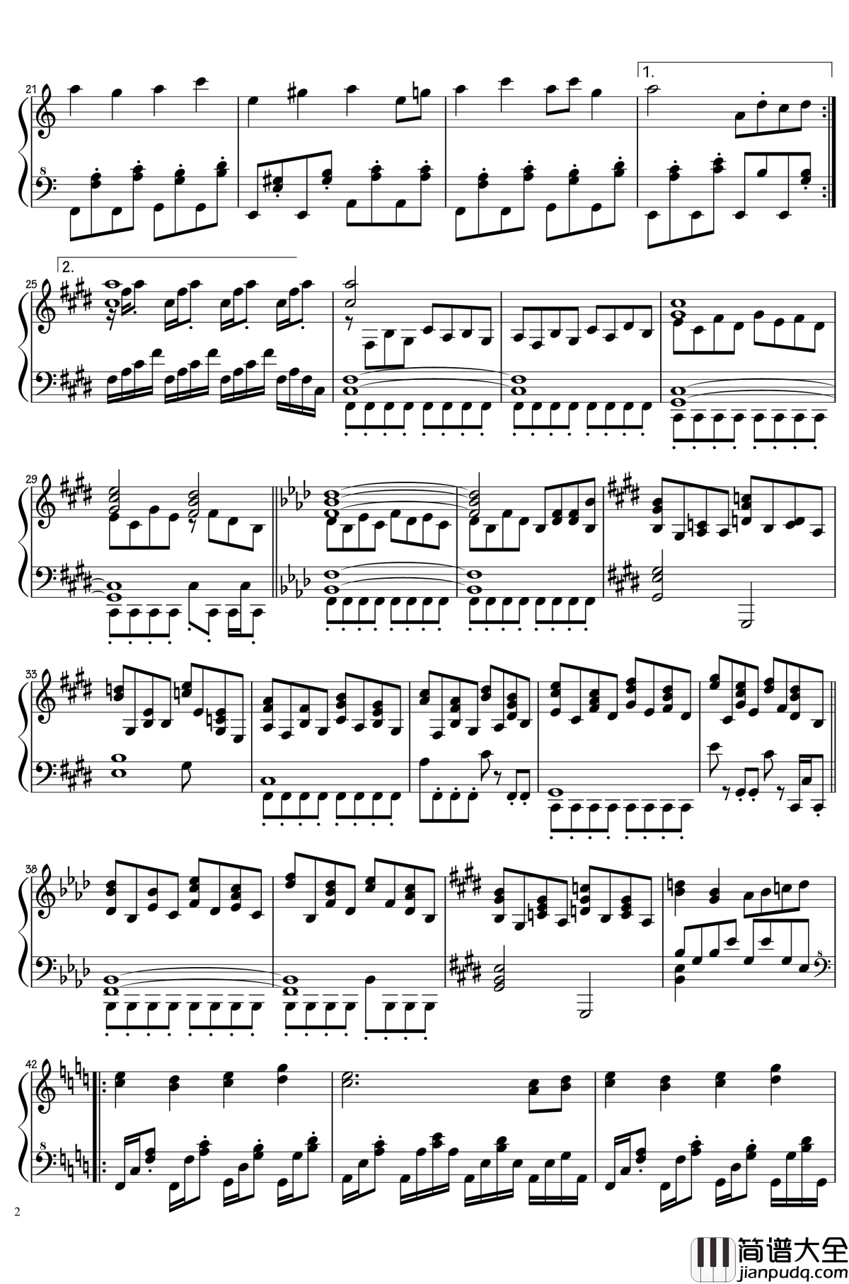 永远的春梦钢琴谱_东方绀珠传_东方project