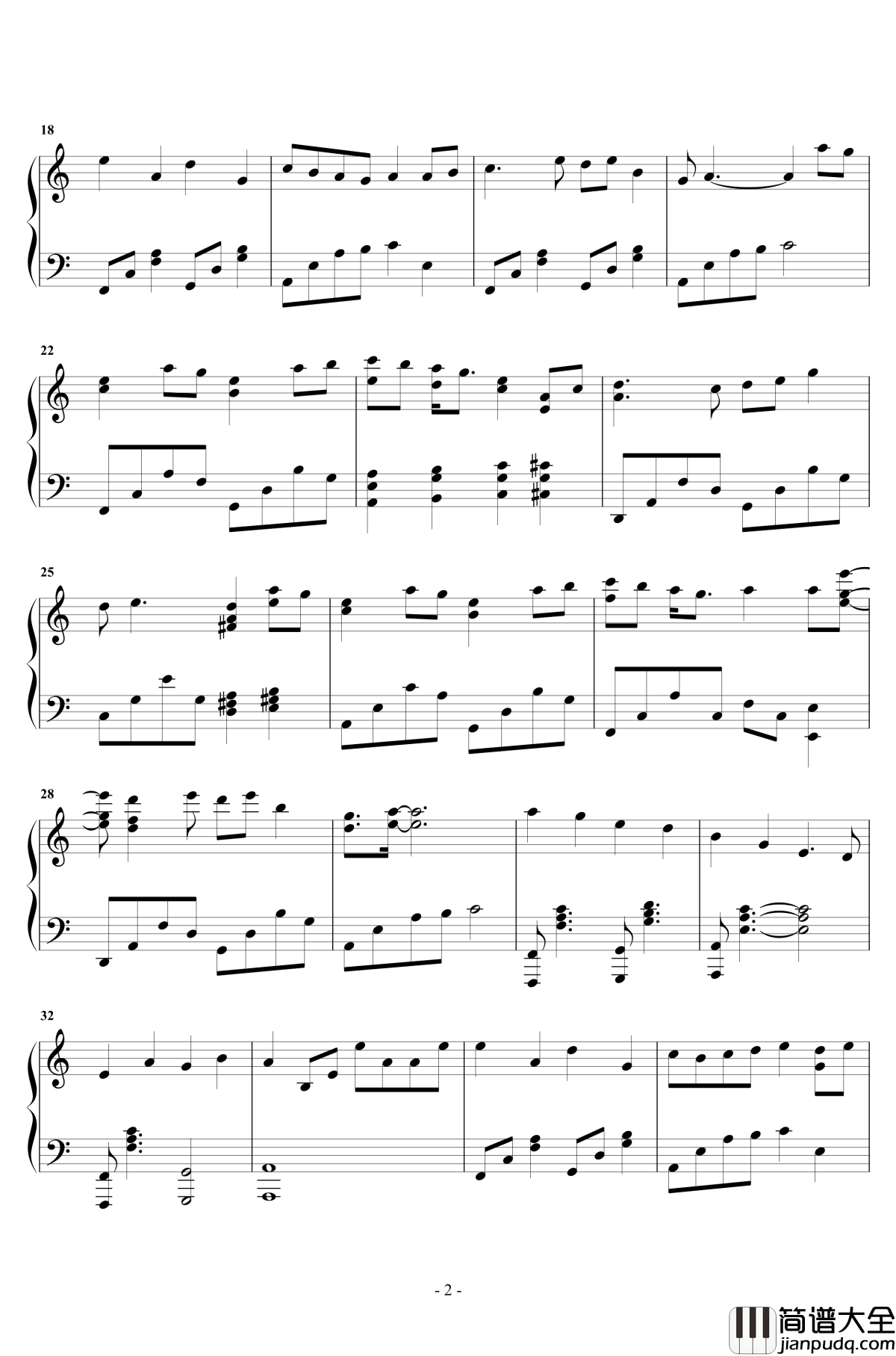 桃花诺钢琴谱_华丽独奏_邓紫棋