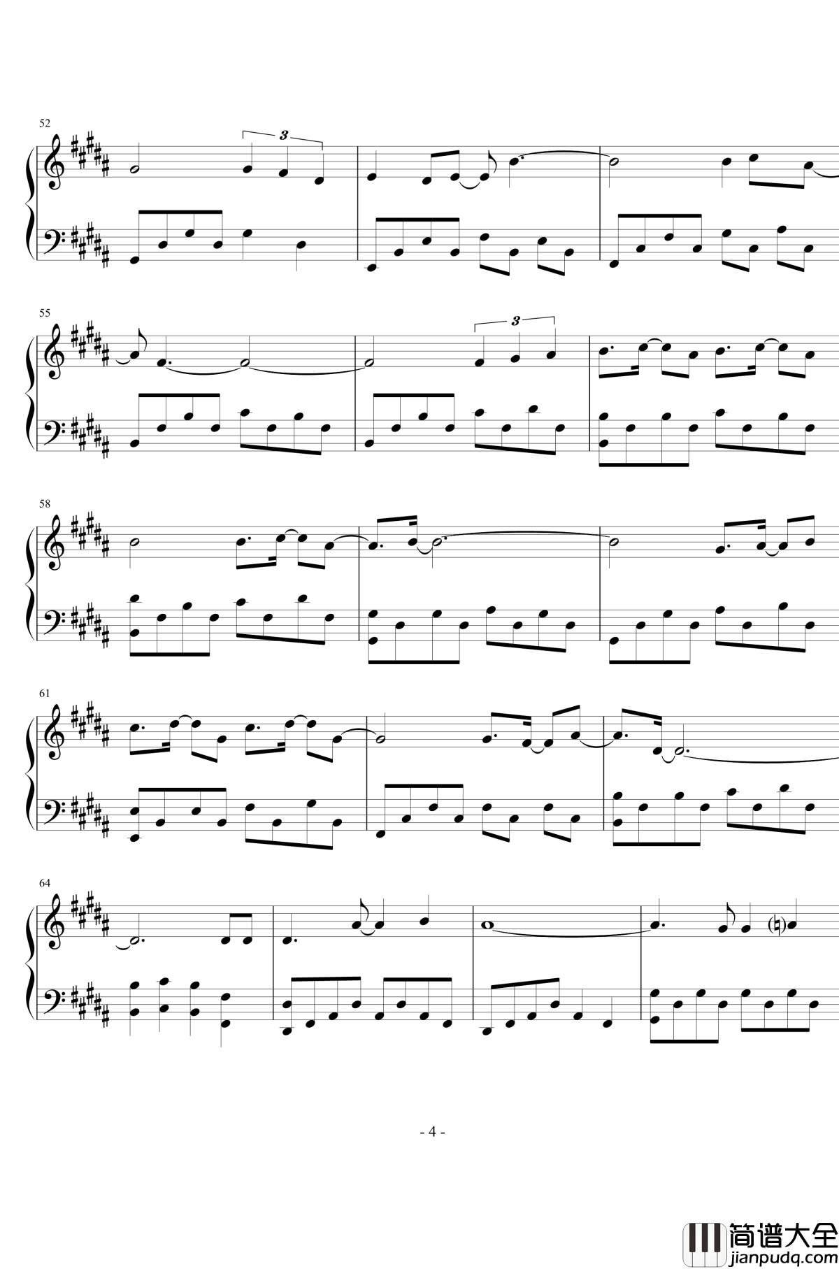 无问钢琴谱_毛不易