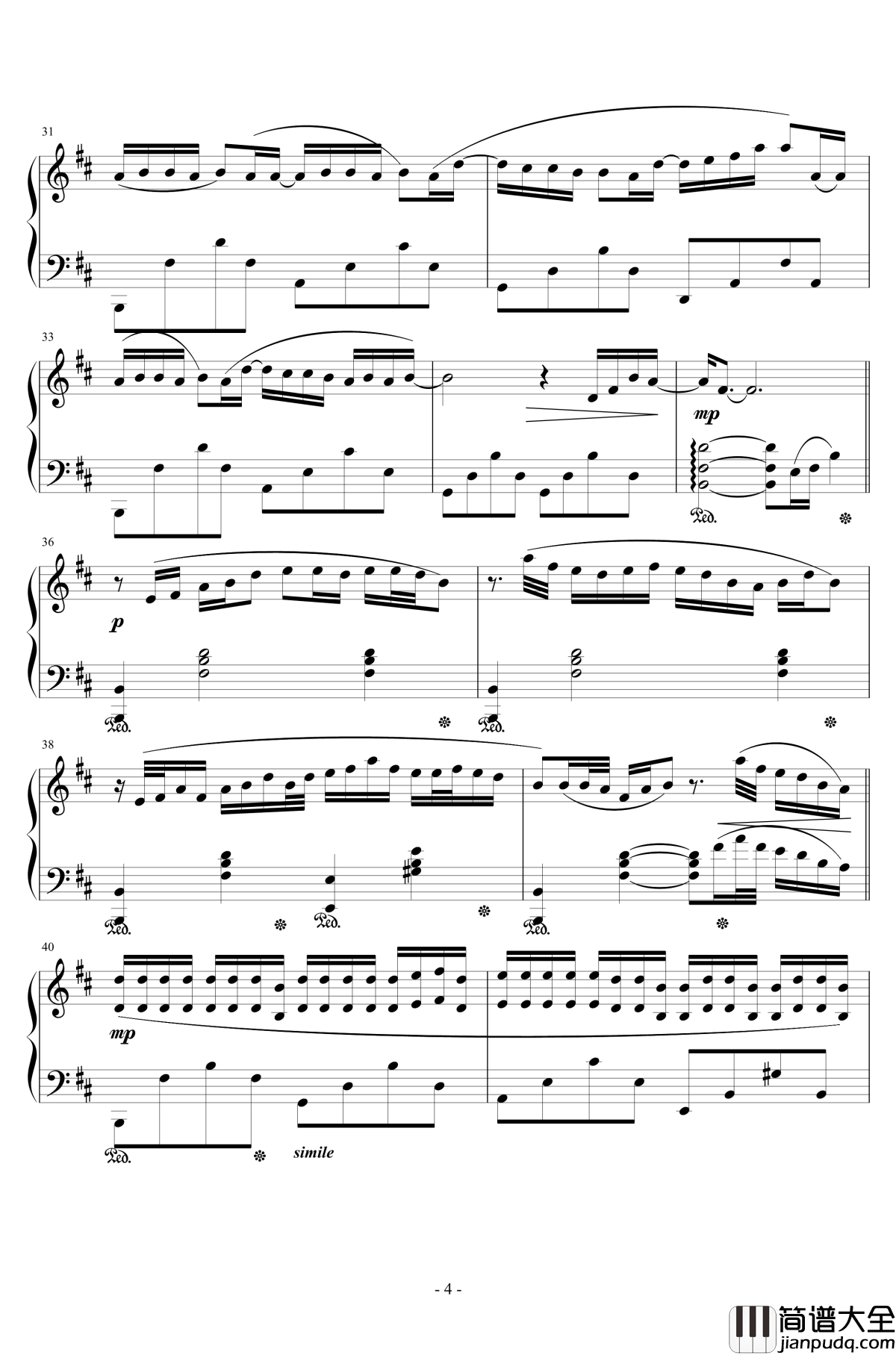 生僻字钢琴谱_李小熊改编_陈柯宇