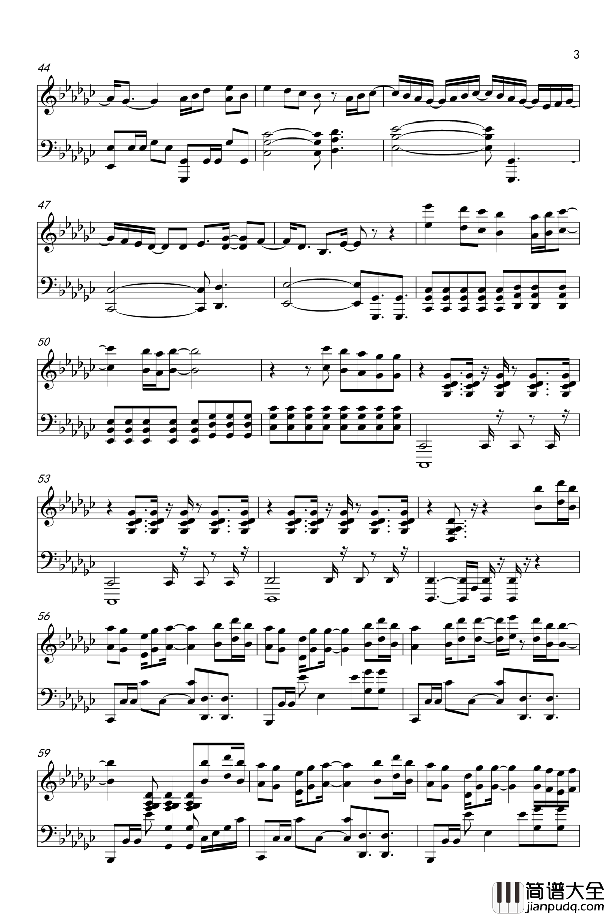 打上花火钢琴谱_独奏_米津玄师