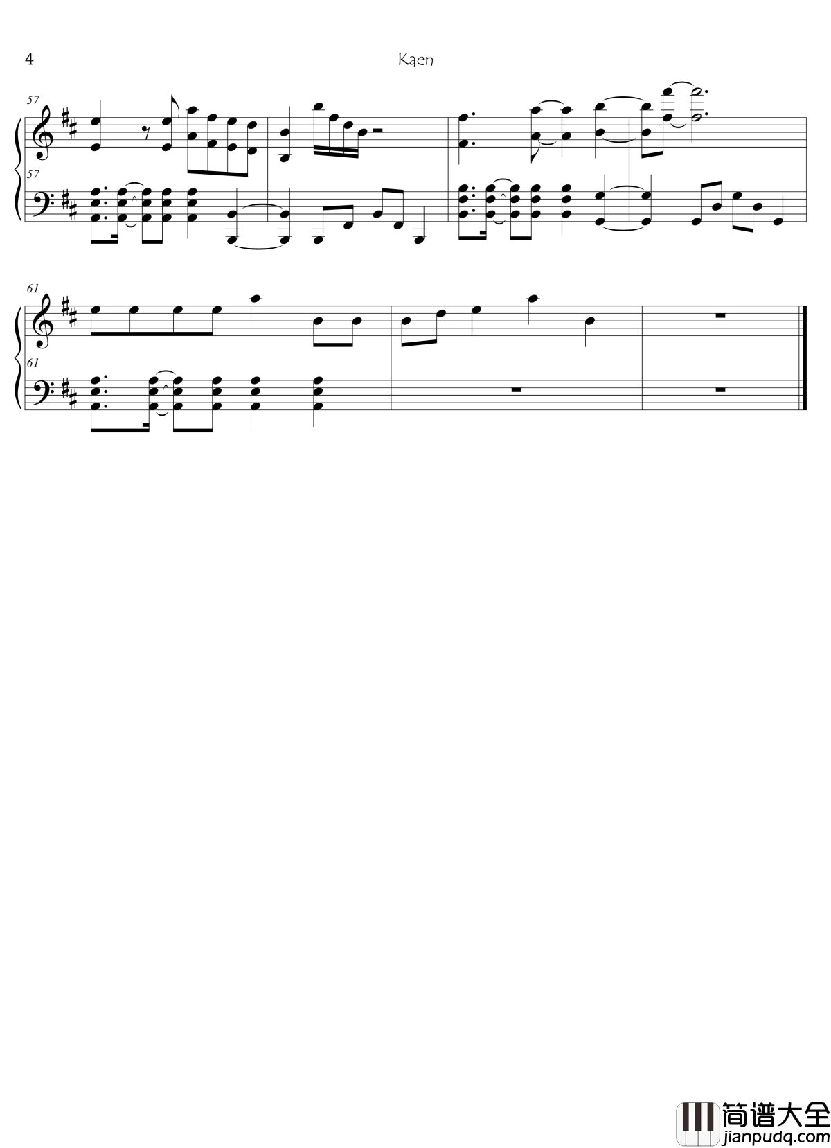 kaen钢琴谱_多罗罗op