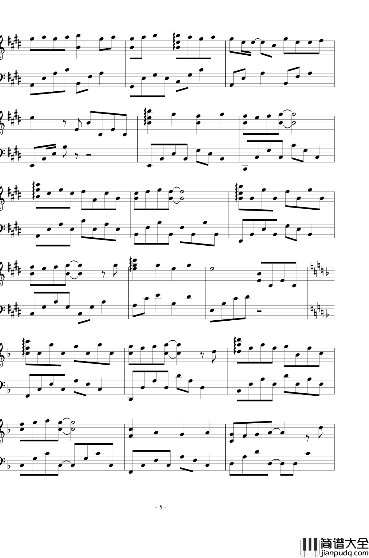 恋爱循环钢琴谱_昼夜版_花泽香菜