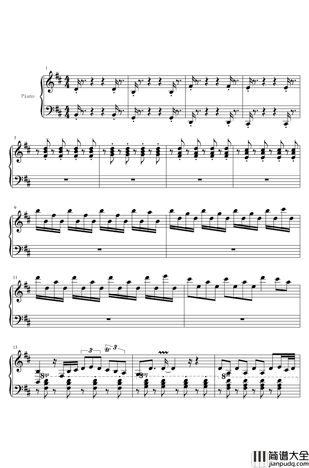 despacito钢琴谱_peter_bence