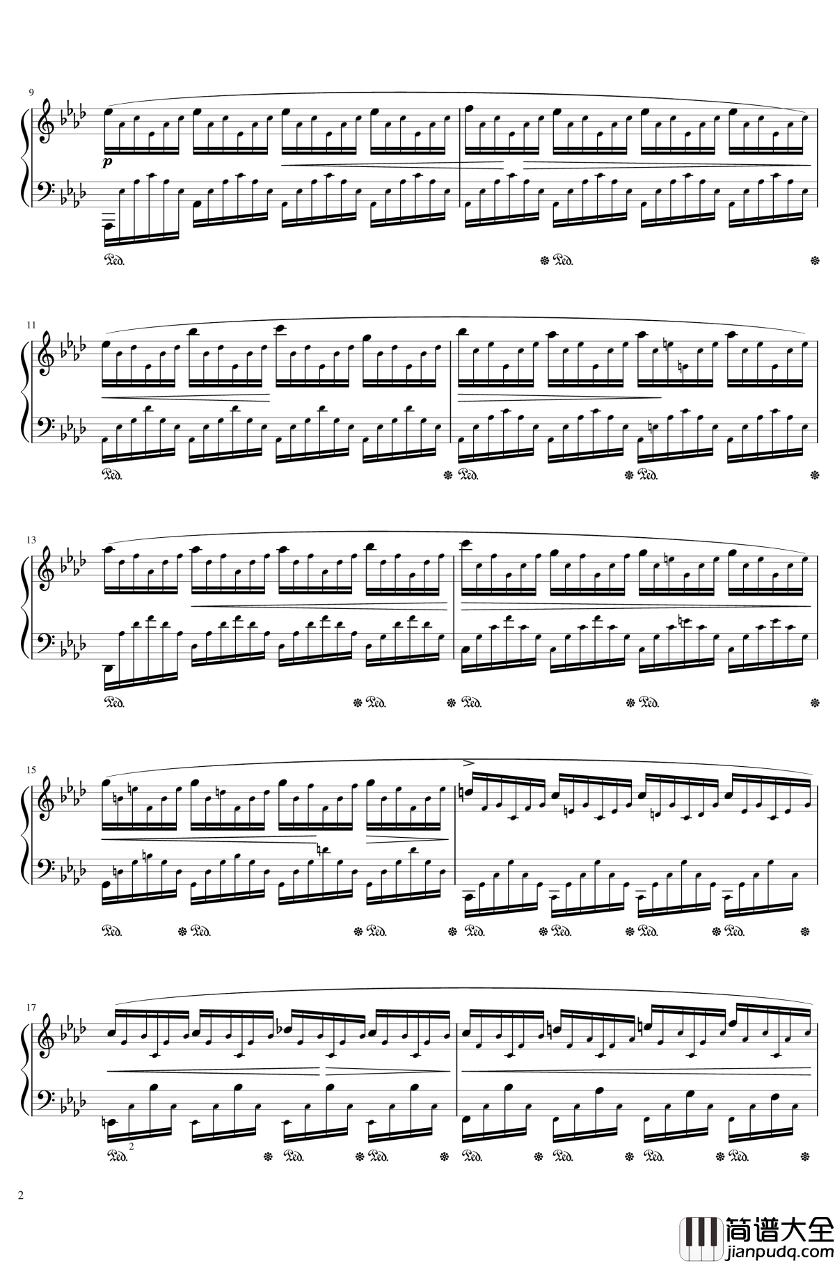 练习曲_Op._25_Nr._1钢琴谱_肖邦_chopin