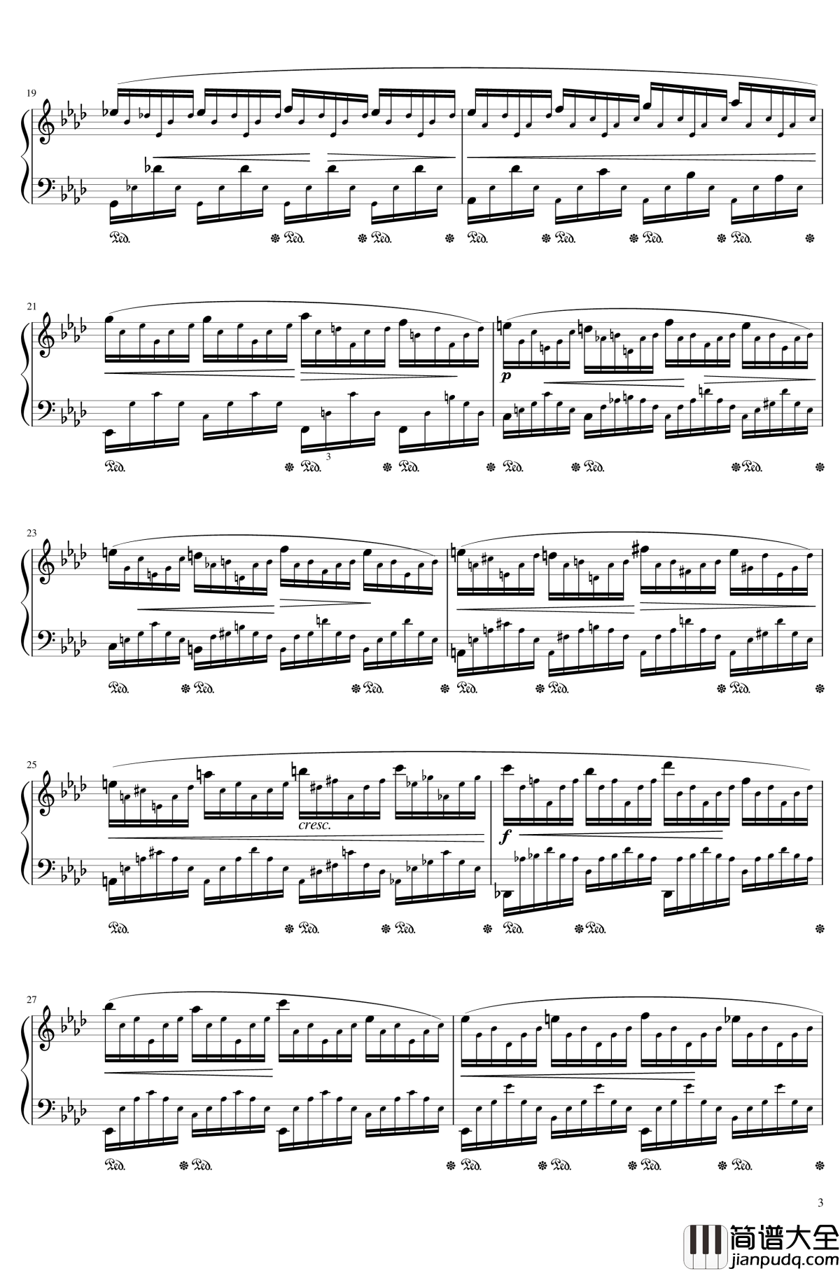 练习曲_Op._25_Nr._1钢琴谱_肖邦_chopin