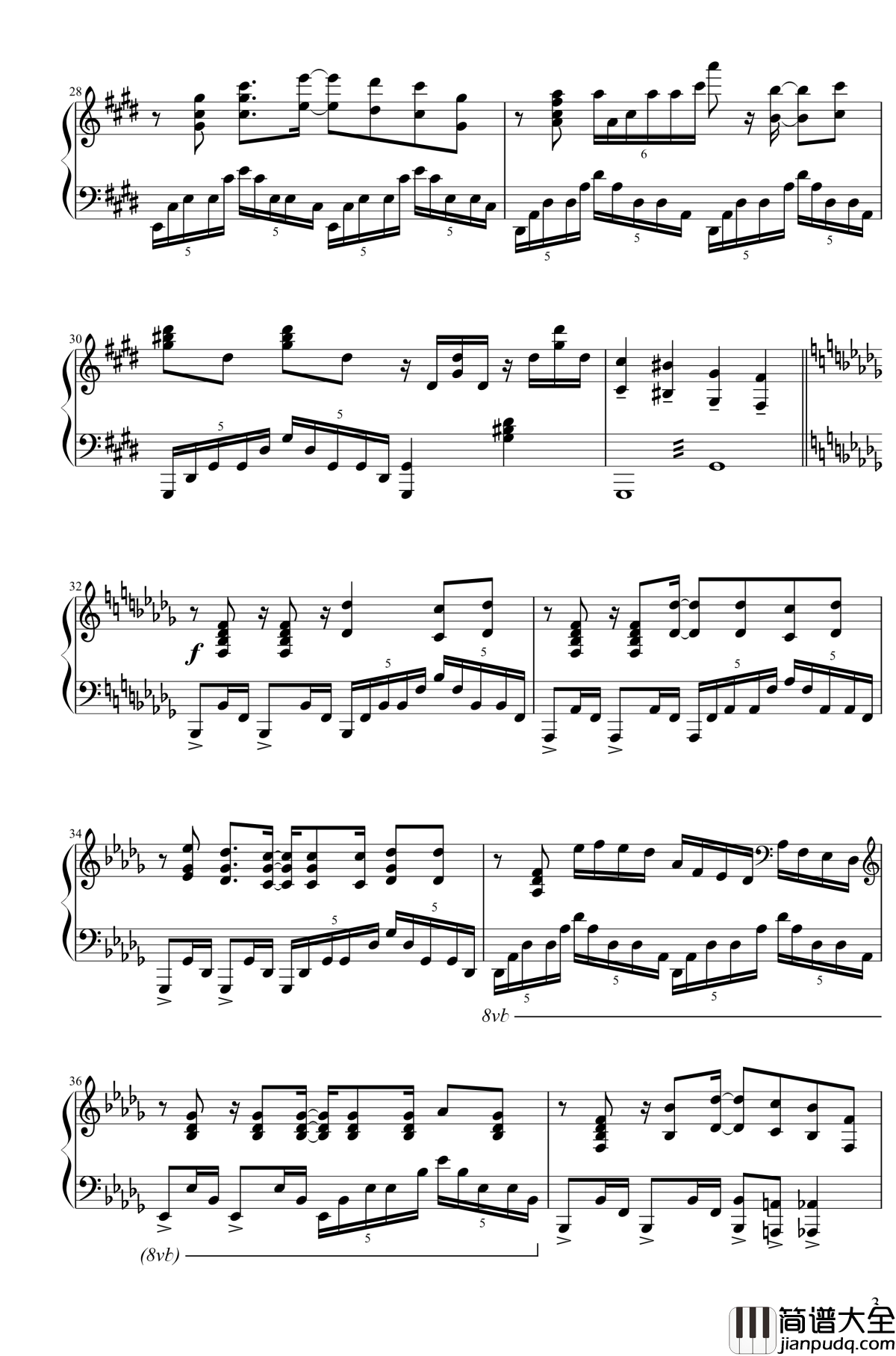 煮えたぎる東方の血钢琴谱_东方曲再编_东方project