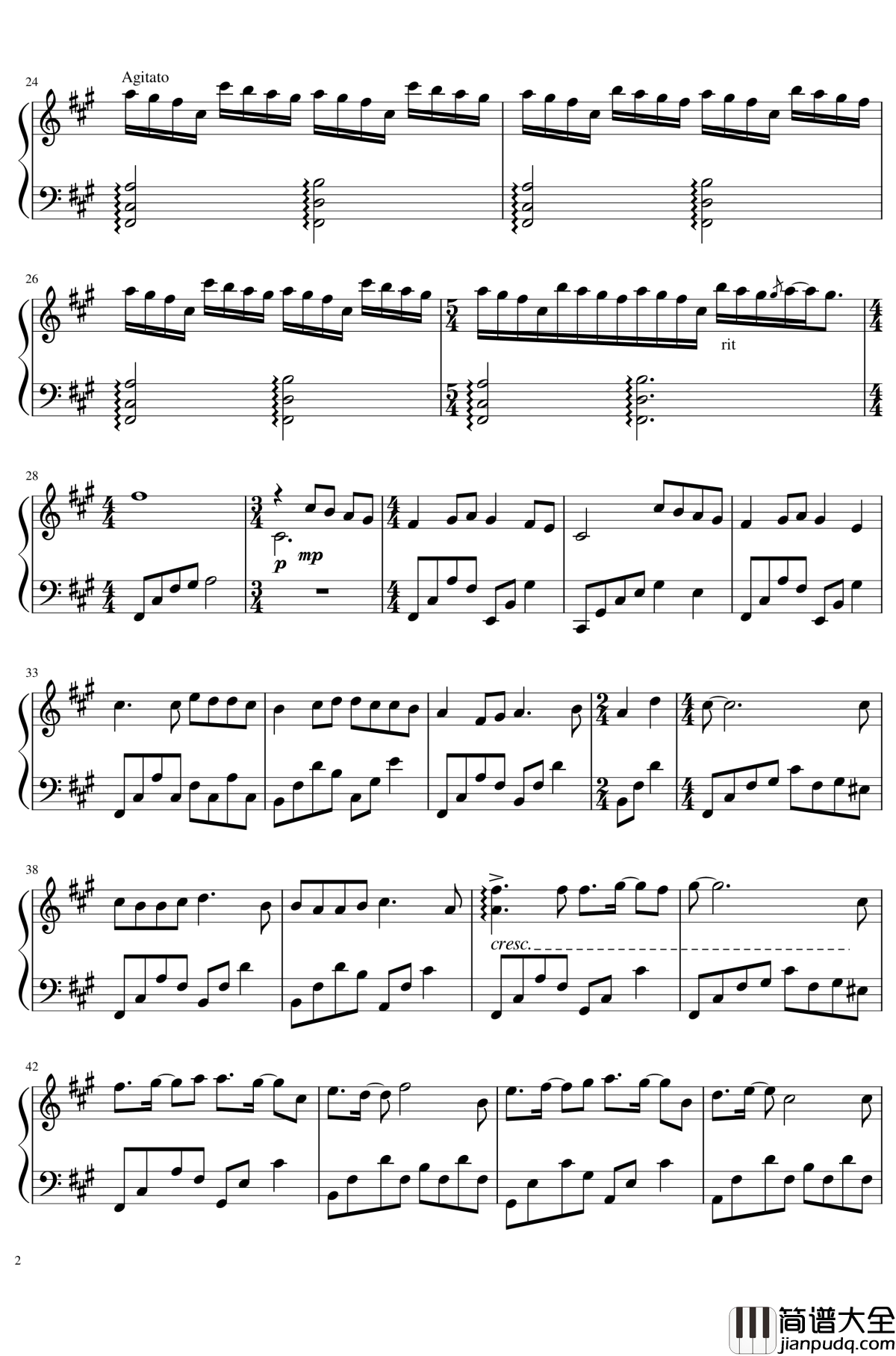 月光里钢琴谱_赵海洋