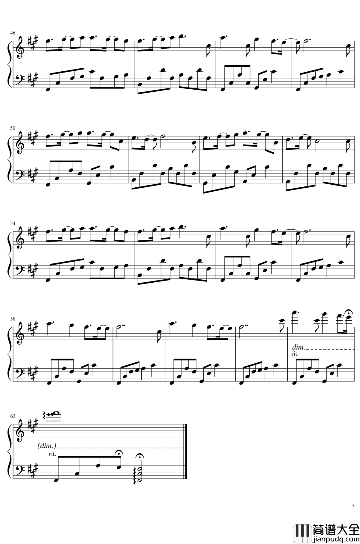 月光里钢琴谱_赵海洋