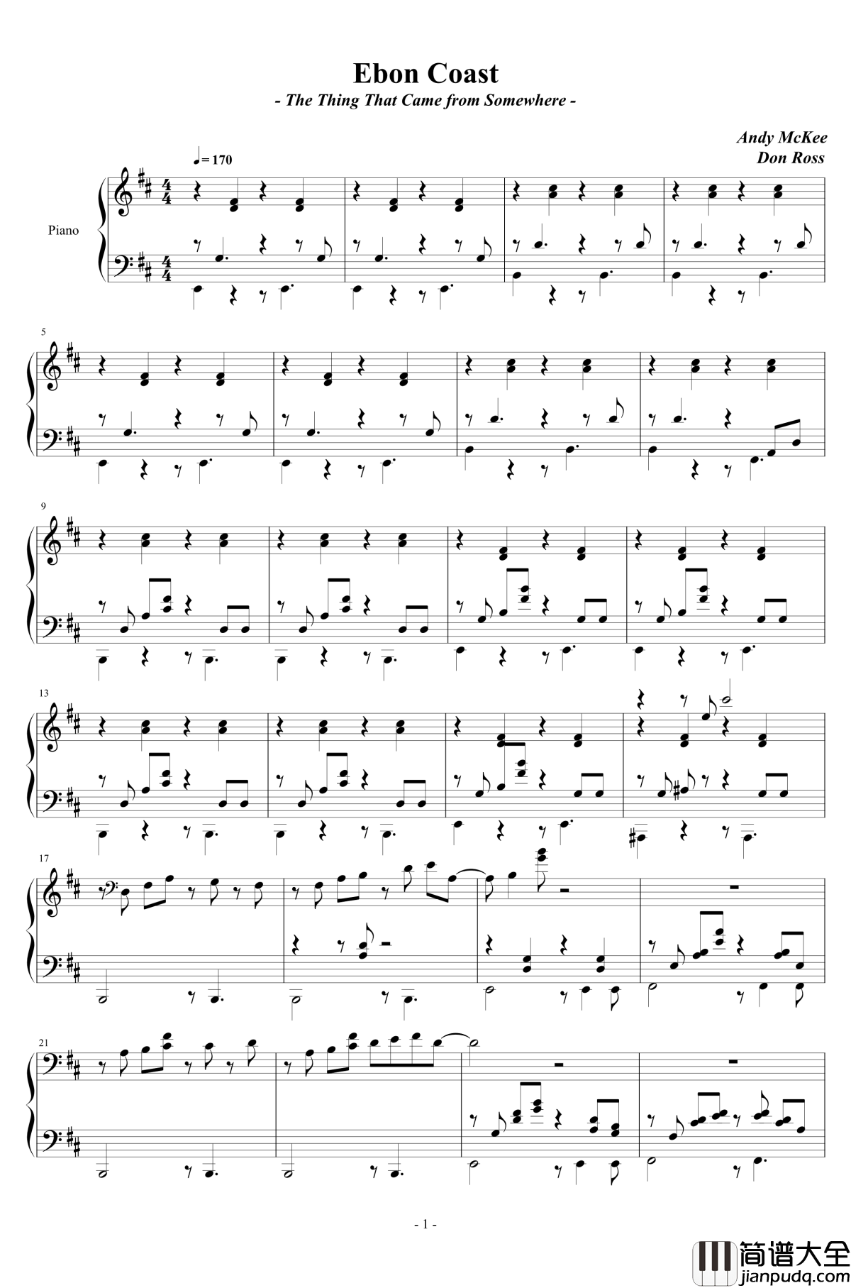 ebon_coast钢琴谱_Andy_Mckee