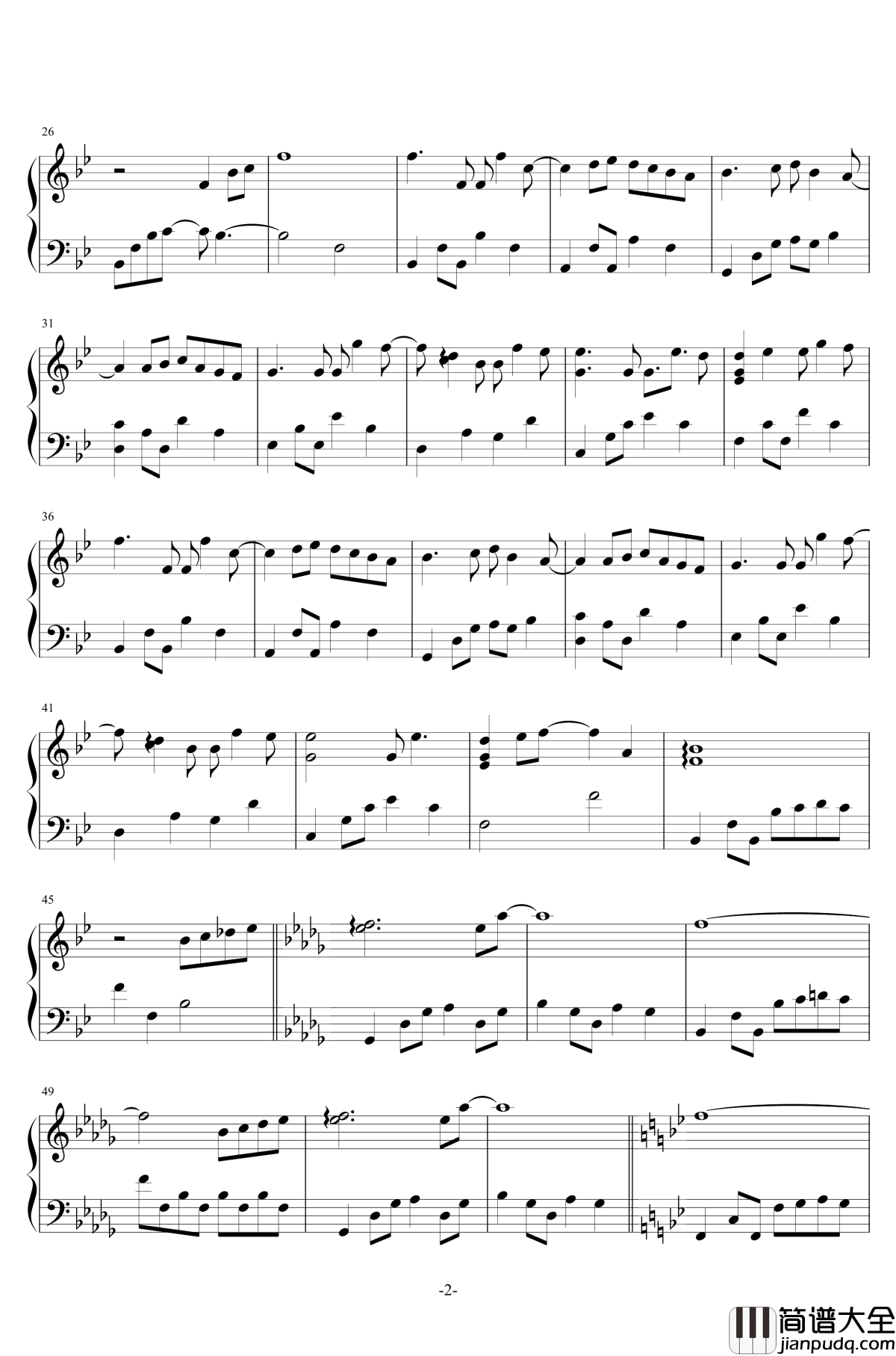 被风吹过的夏天钢琴谱_昼夜版_金莎