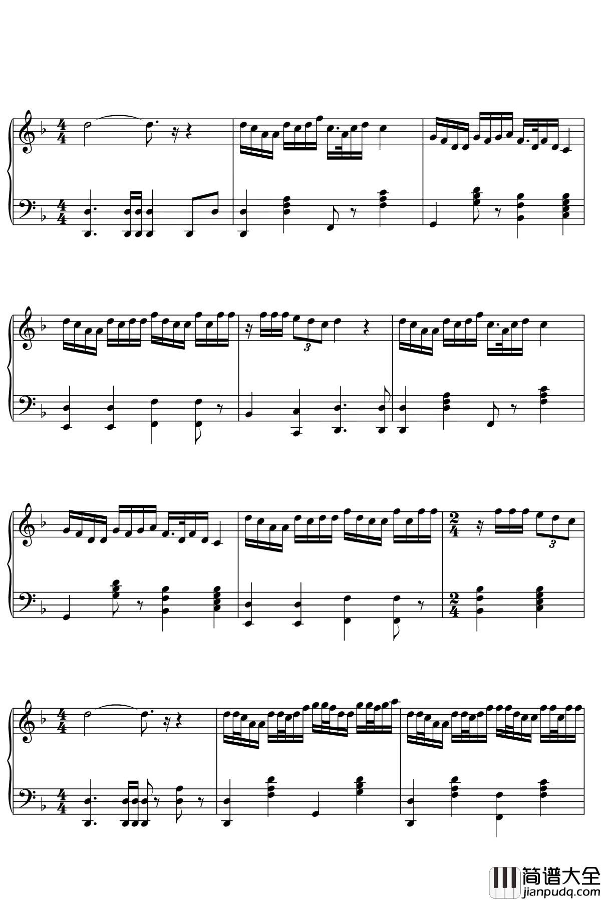 刀剑如梦钢琴谱_周华健_生与死，一切成空