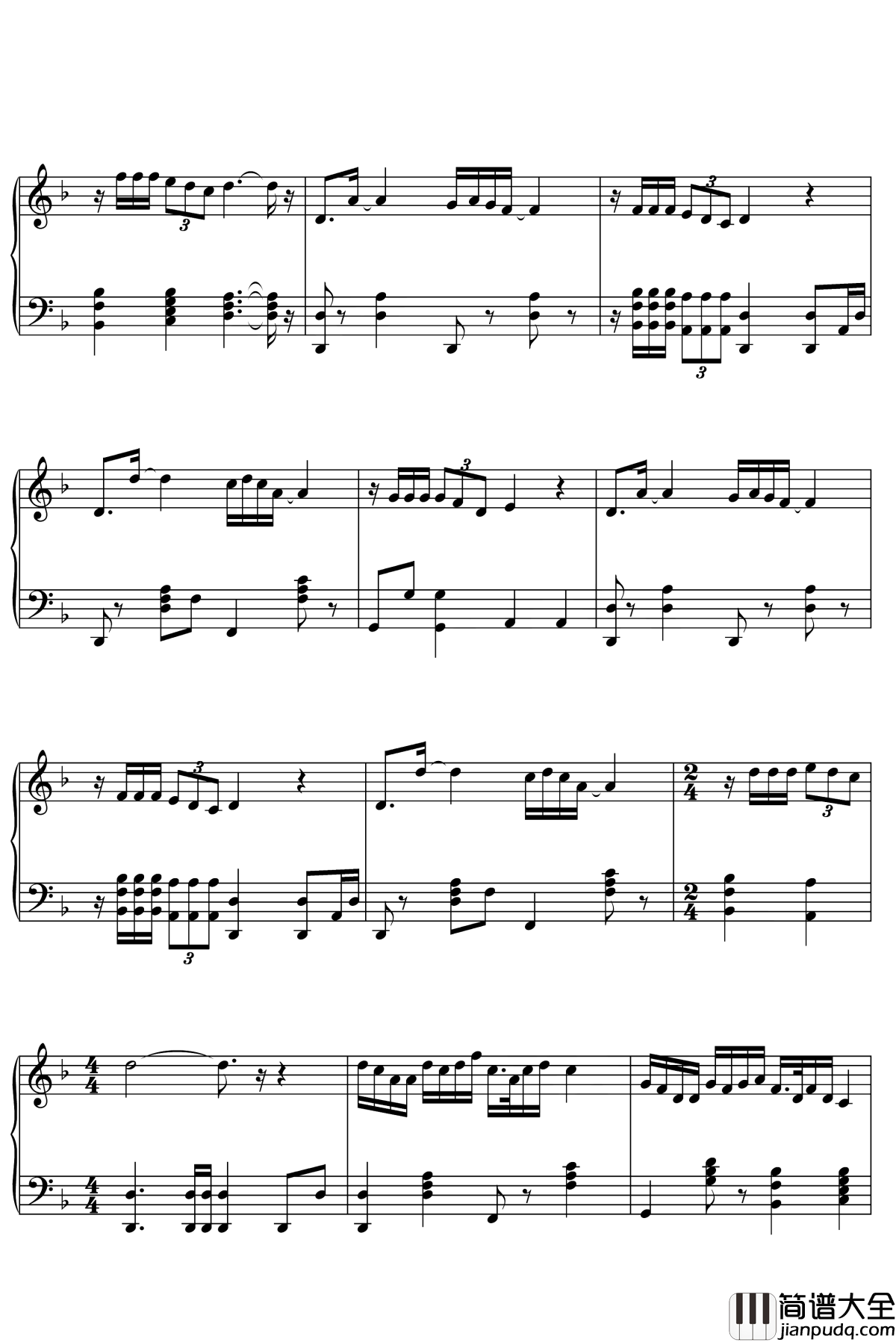 刀剑如梦钢琴谱_周华健_生与死，一切成空