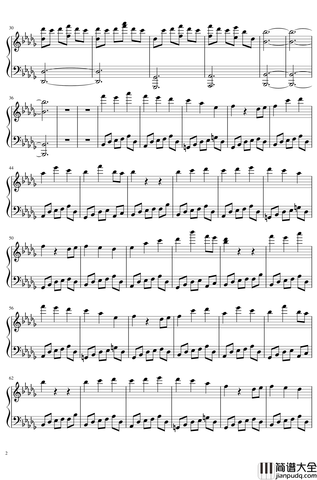 沉向空中的辉针城钢琴谱_东方辉针城_东方project