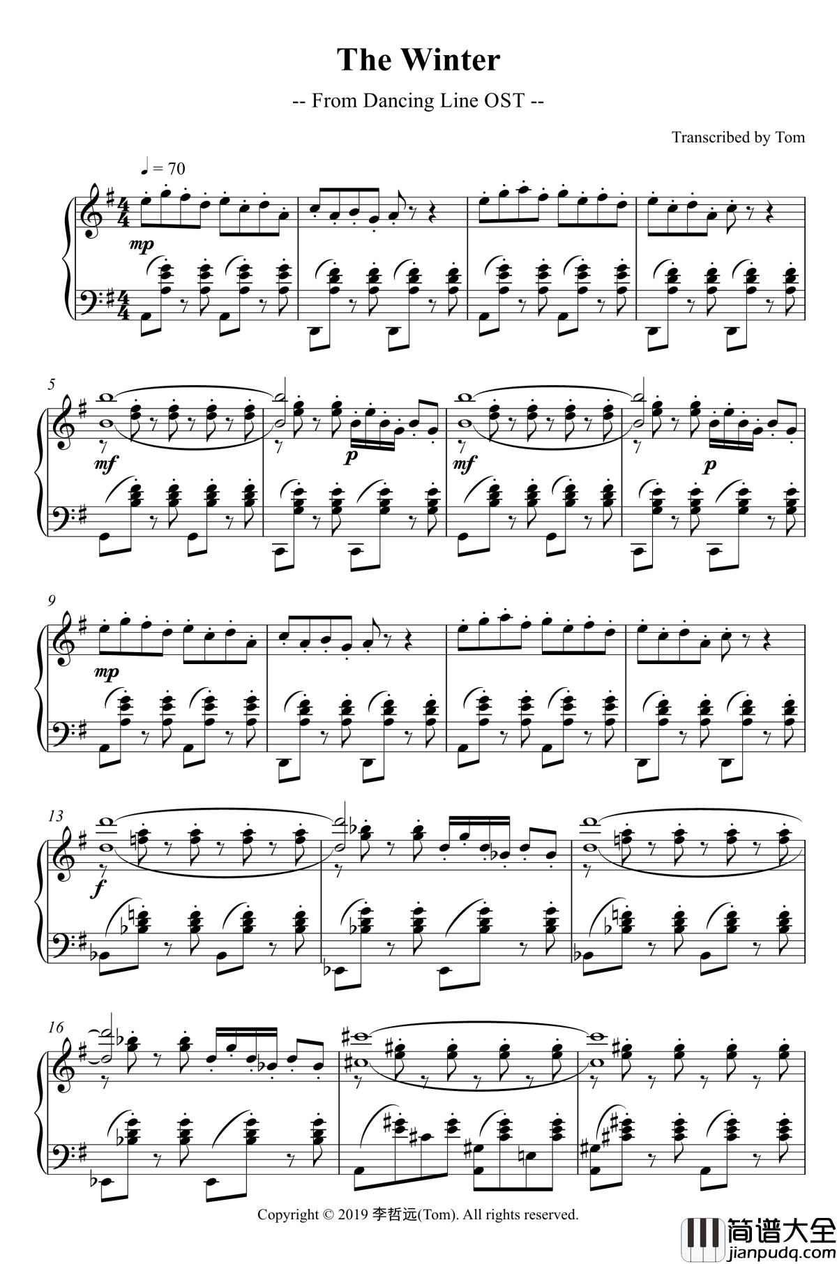 The_Winter钢琴谱__跳舞的线_Dancing_Line_OST__寒冬