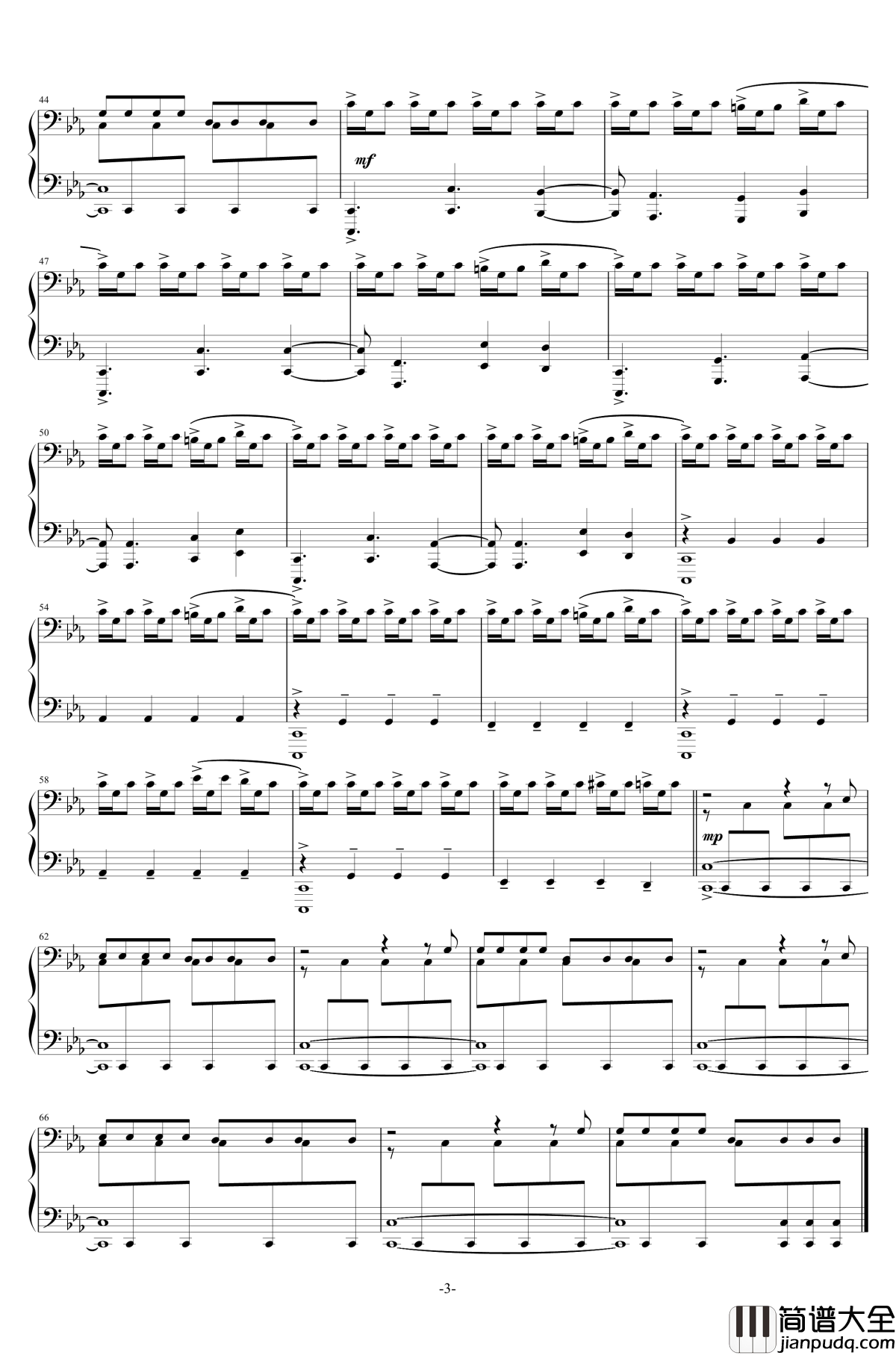 Hunk's_Theme钢琴谱_生化危机2REmake_生化危机OST