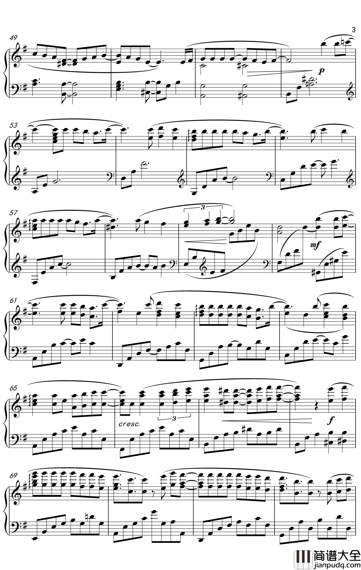 命运钢琴谱_浪漫满屋_Sweet_Rain