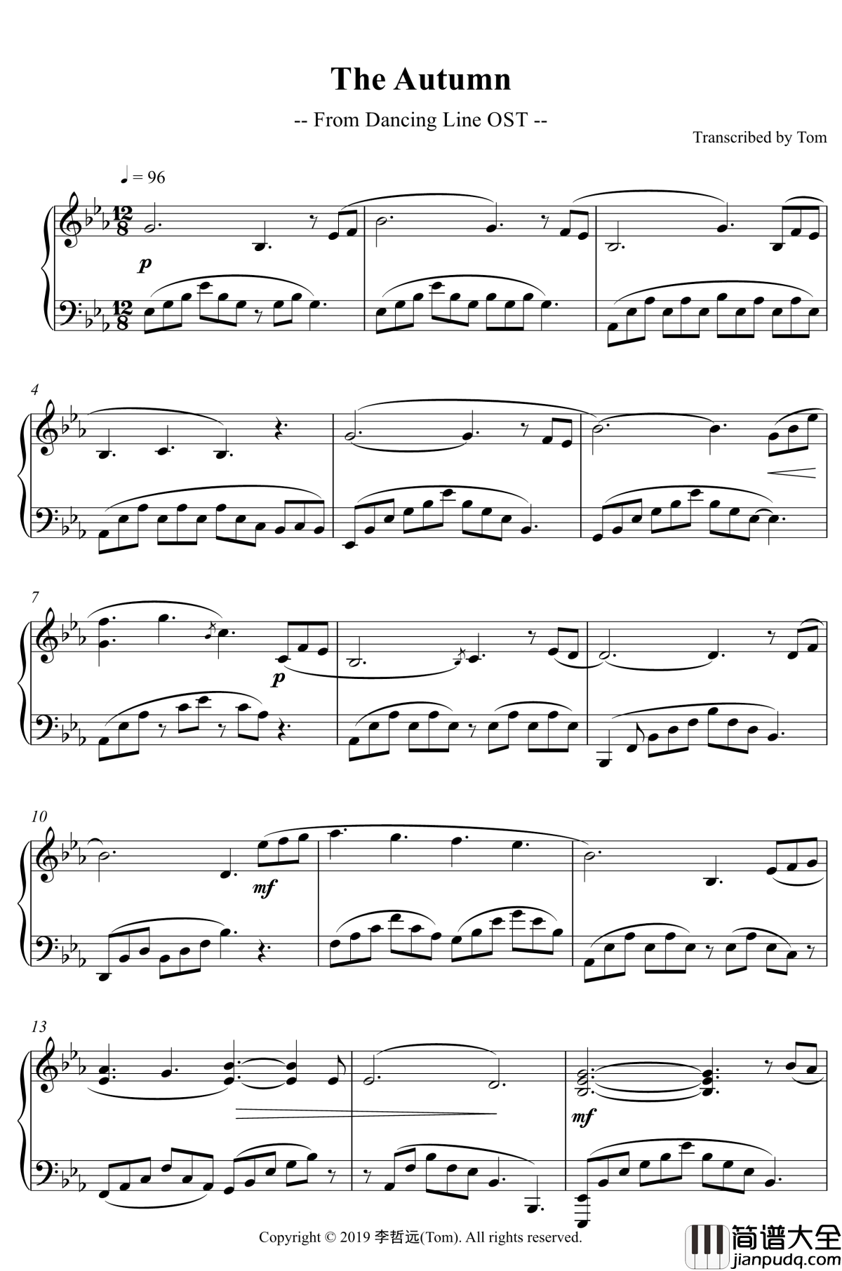 The_Autumn钢琴谱___跳舞的线－Dancing_Line_OST_秋天