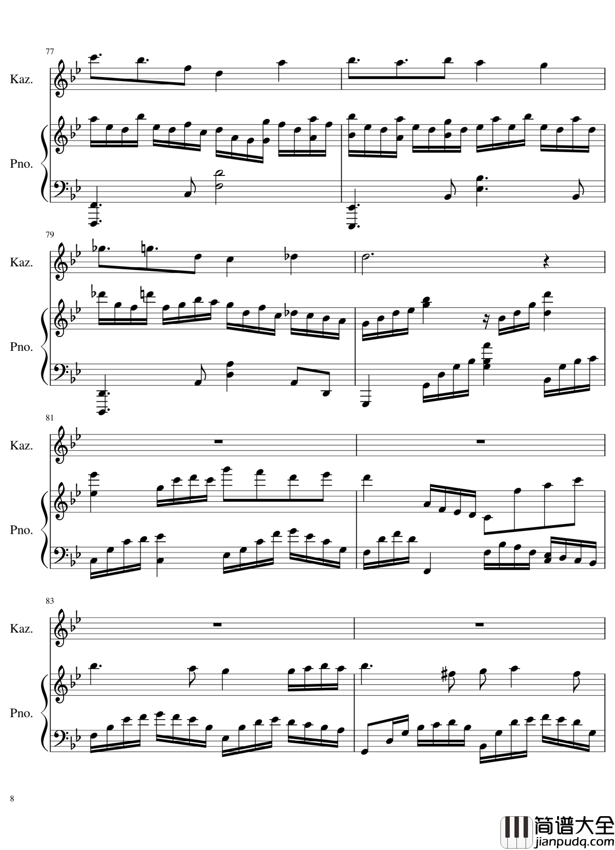 Tragic_kindness钢琴谱_狂音§