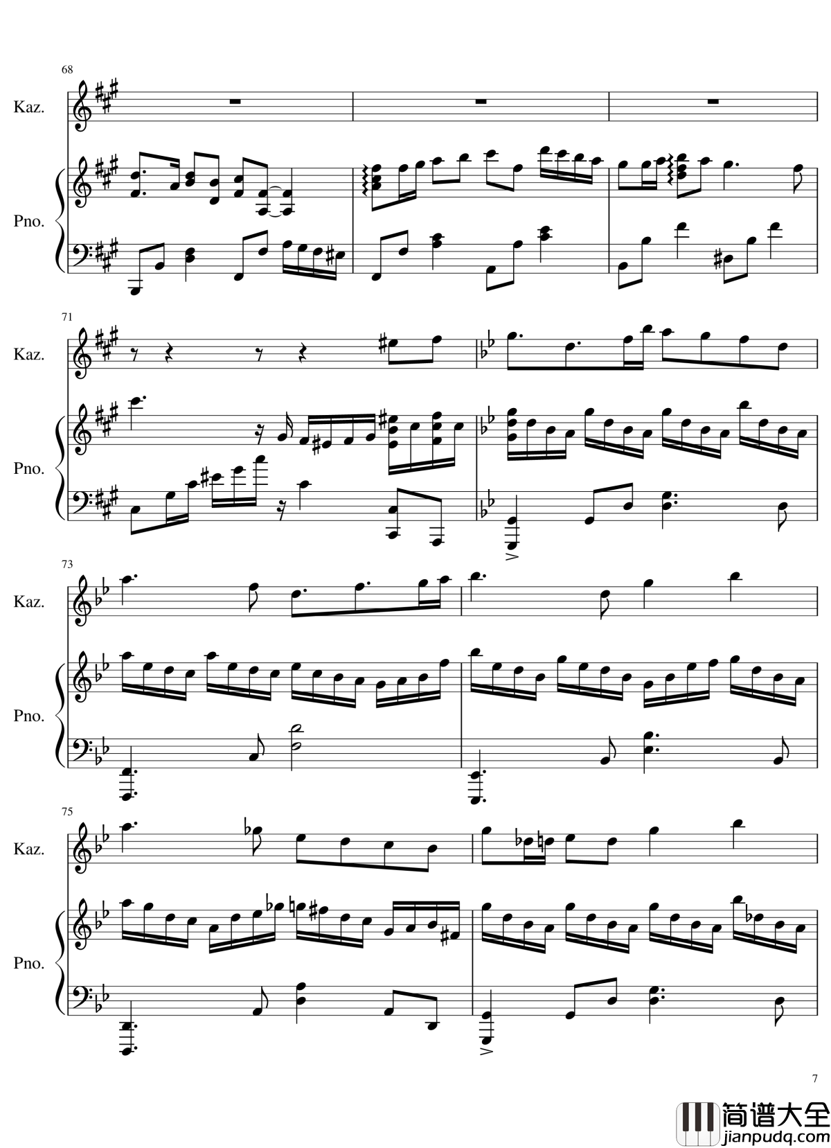 Tragic_kindness钢琴谱_狂音§