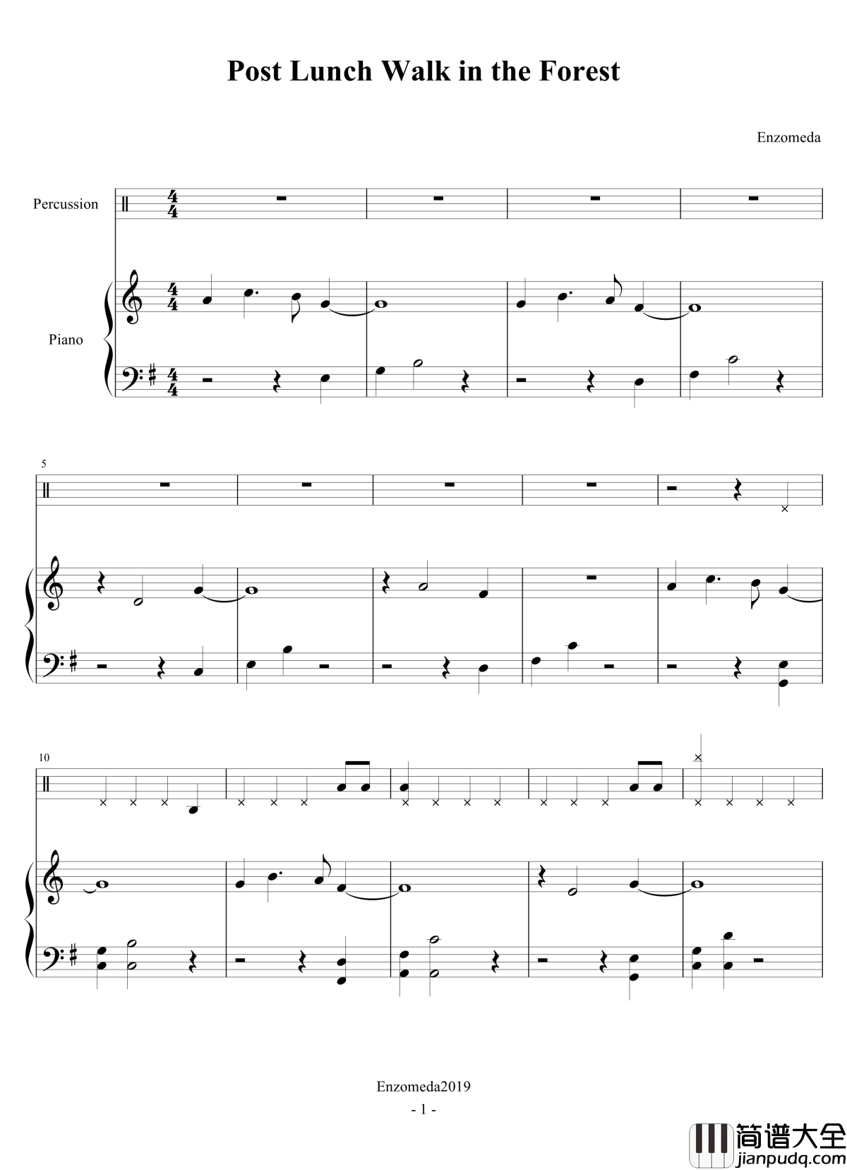 Post_Lunch_in_the_forest钢琴谱_west08life