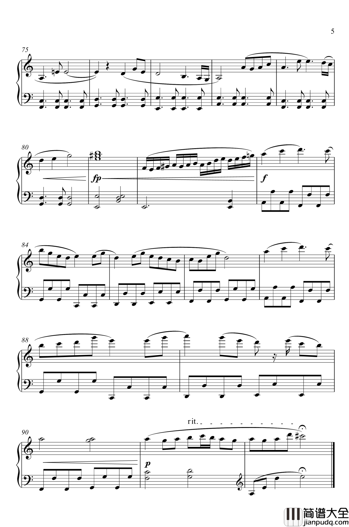 后藤藤四郎钢琴谱_近侍曲_简易版_刀剑乱舞