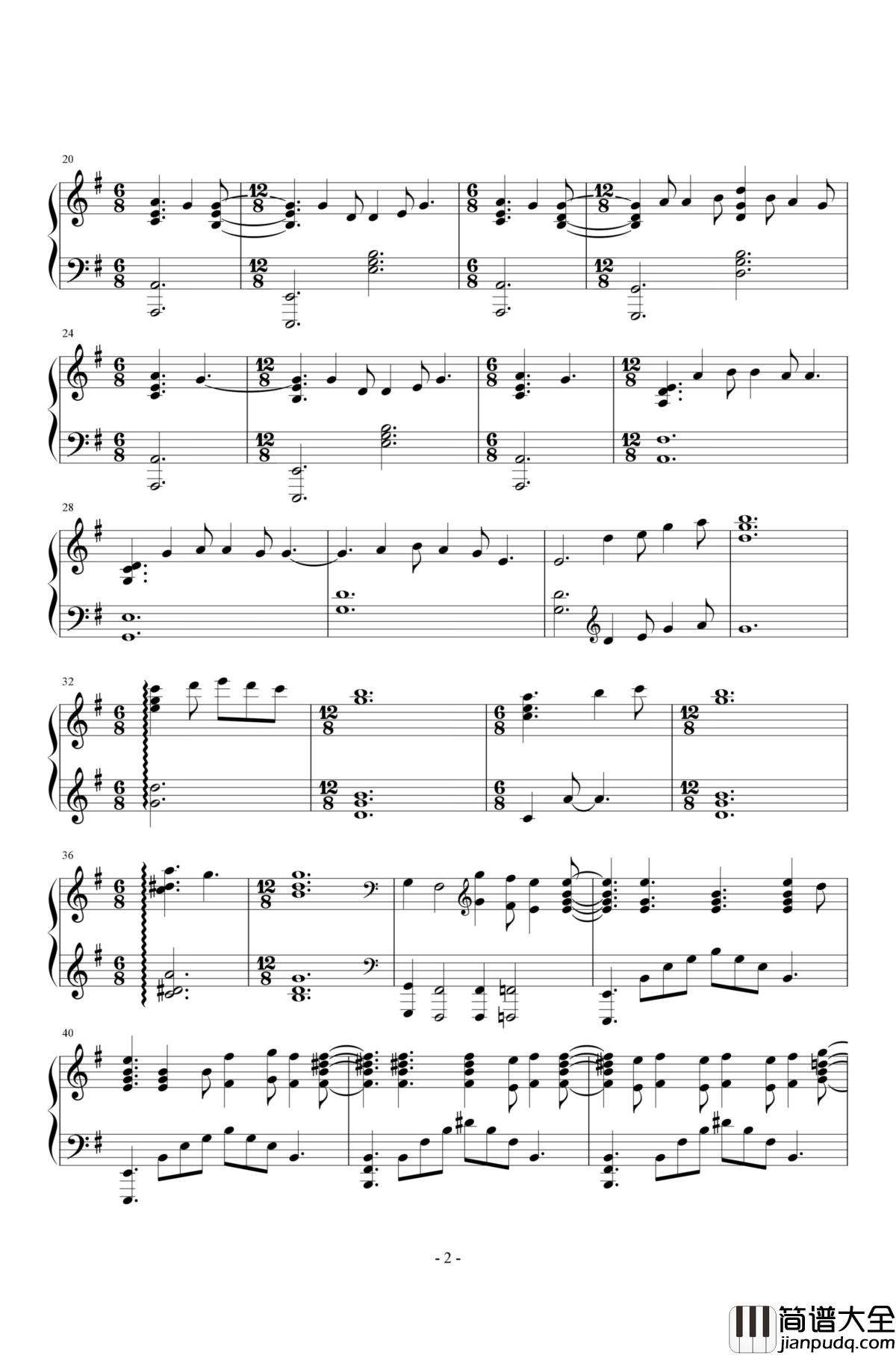 蜘蛛侠平行宇宙钢琴谱_SunFlower_蜘蛛侠