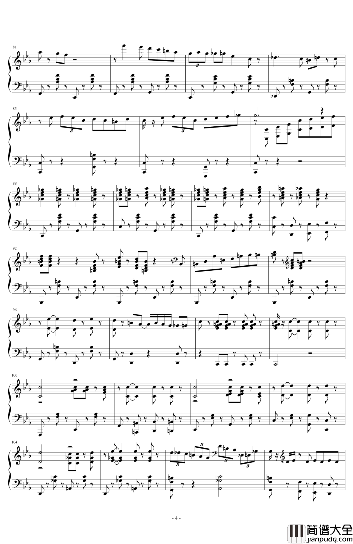 Tu_vuo'_fa'_l'americano钢琴谱_Quadro_Nuevo