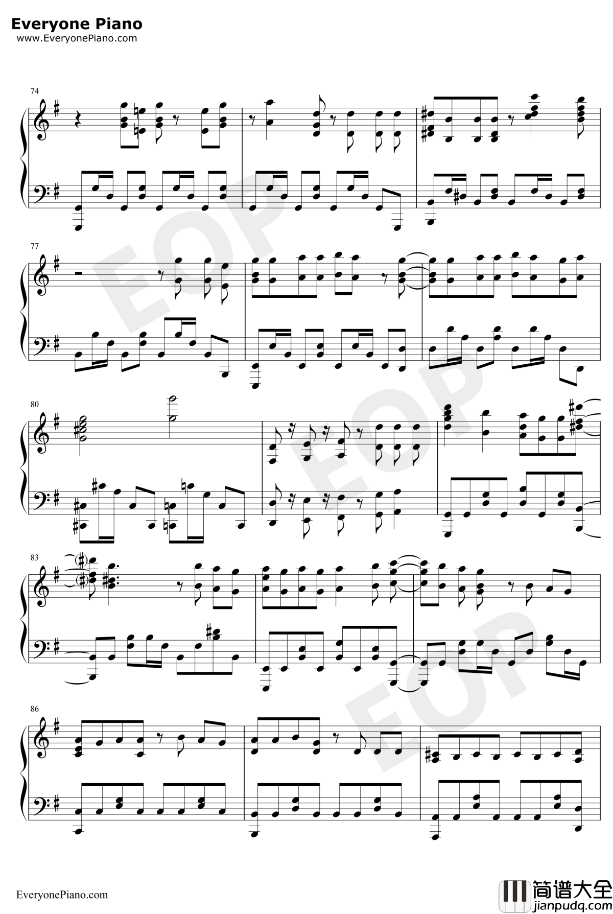 BABY钢琴谱_甜蜜子弹_青春猪头少年不会梦到兔女郎学姐OST