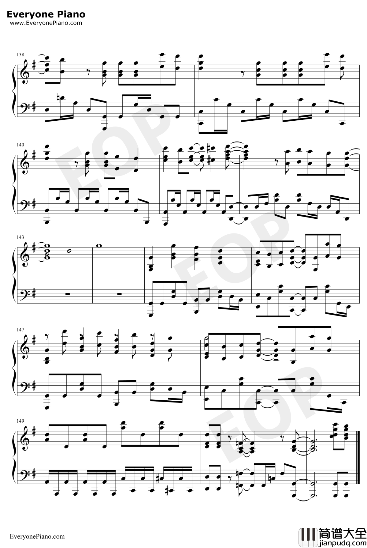 BABY钢琴谱_甜蜜子弹_青春猪头少年不会梦到兔女郎学姐OST