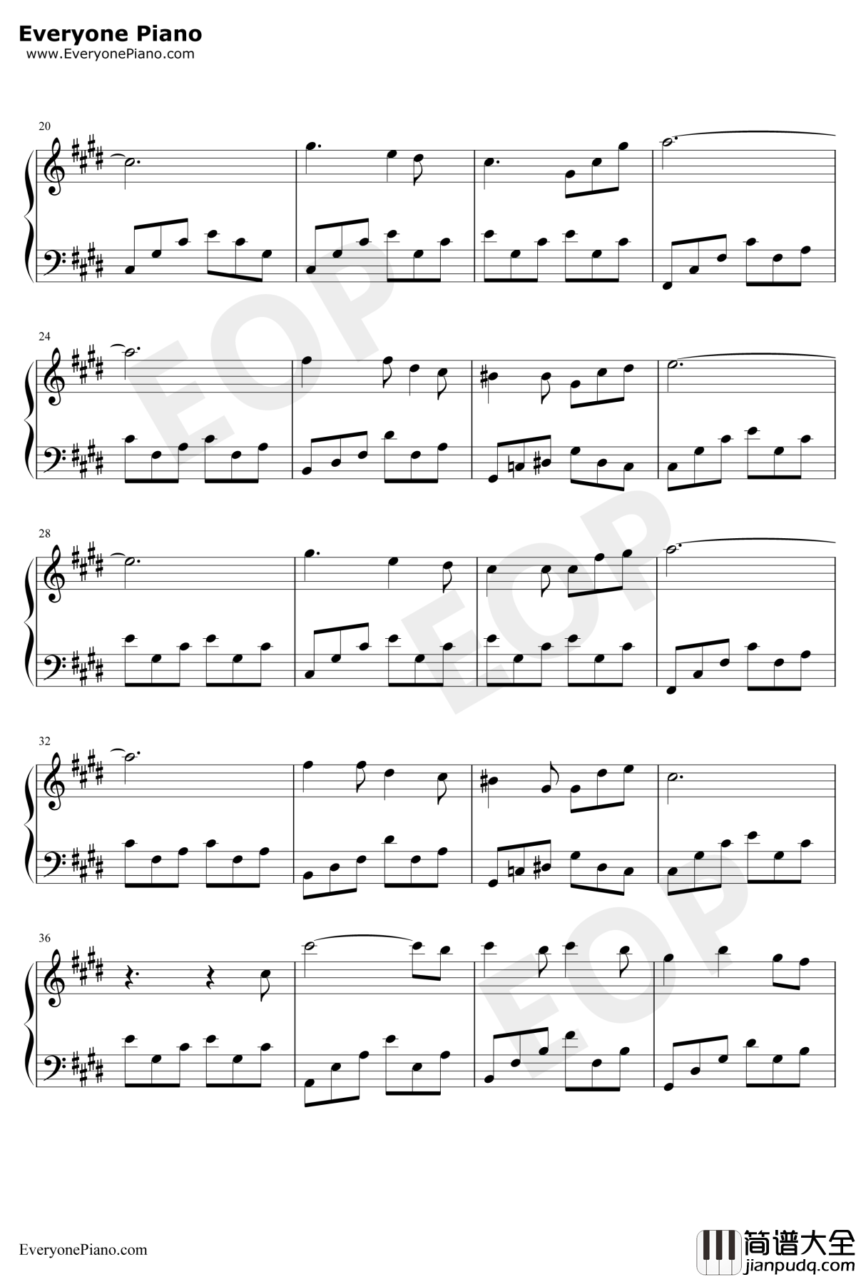 星钢琴谱_杨宗纬_流浪地球推广曲