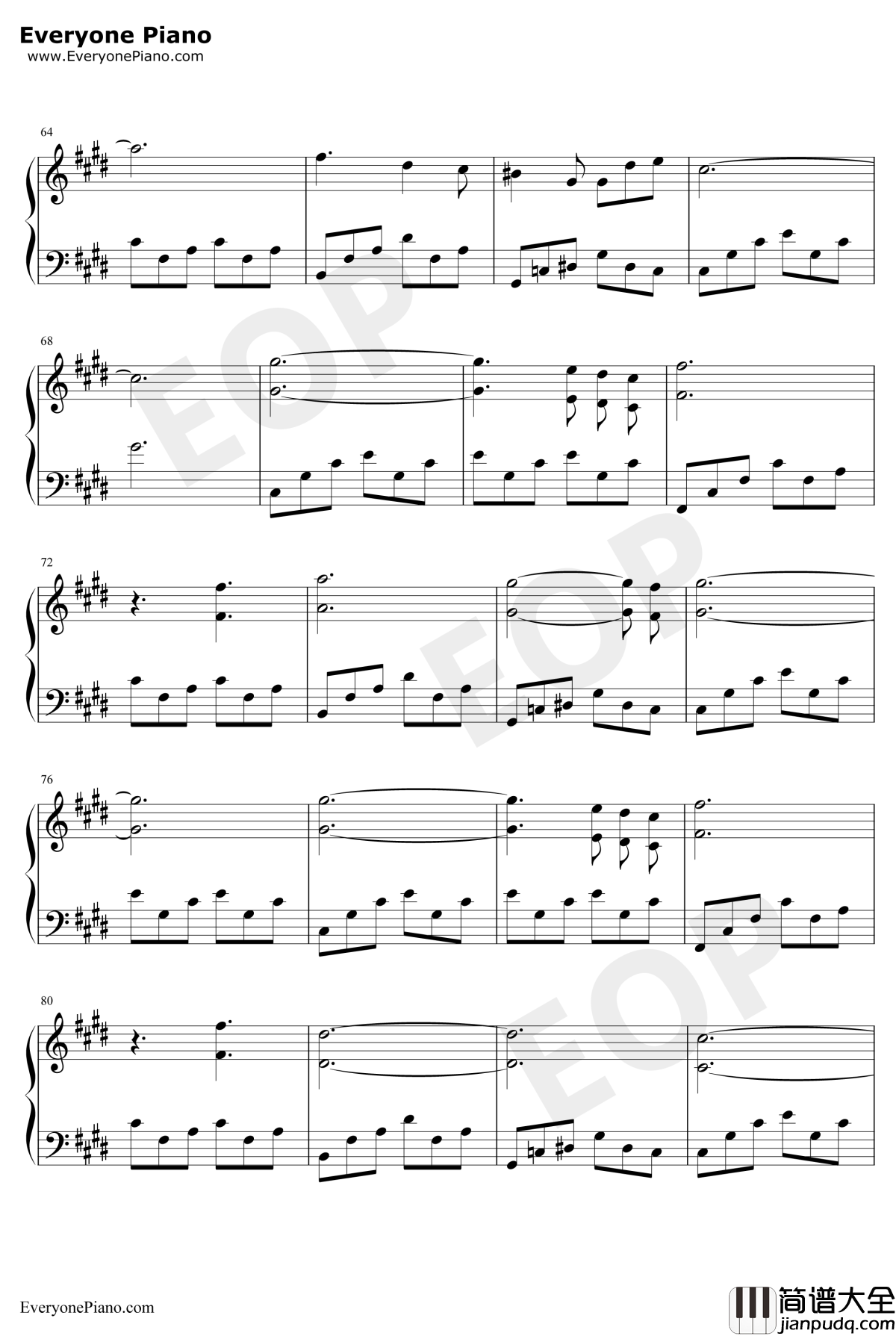 星钢琴谱_杨宗纬_流浪地球推广曲