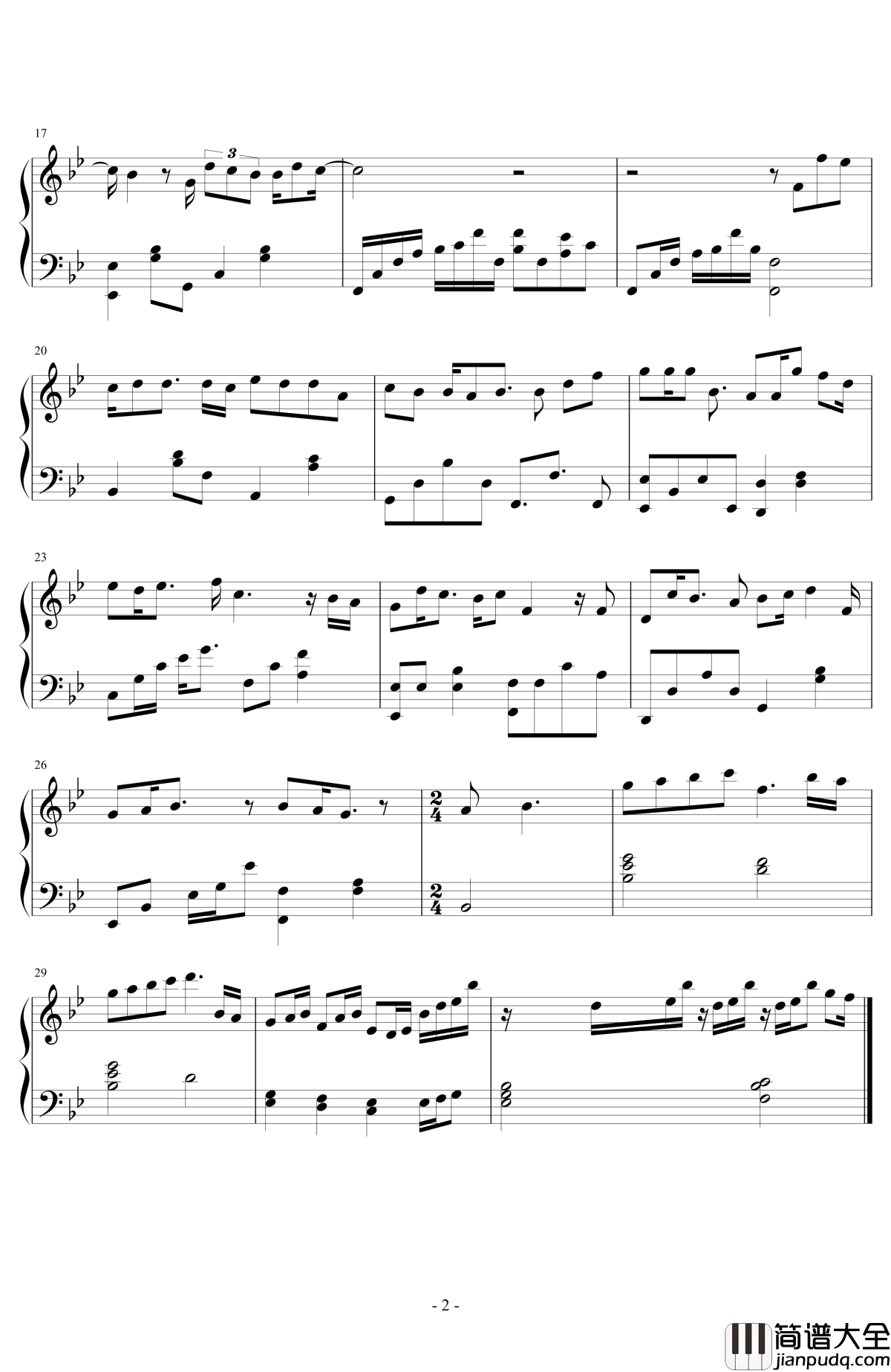 只是太爱你钢琴谱_张敬轩_太过浓烈的爱，终究不长久