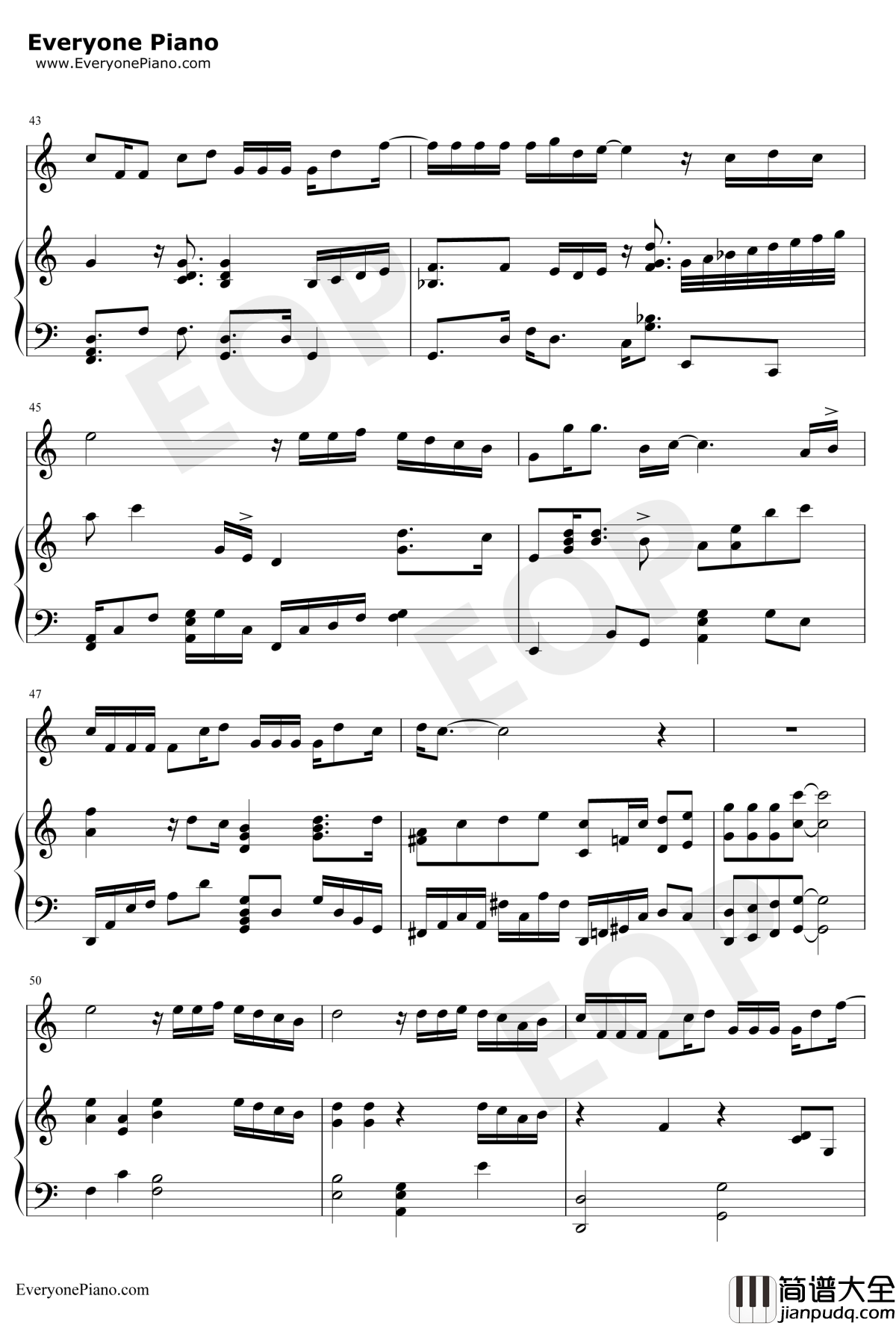 灵魂相认钢琴谱_张敬轩