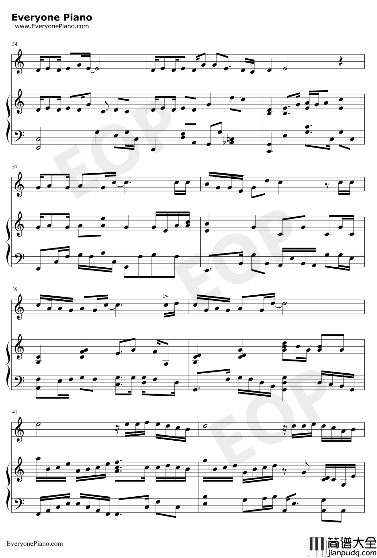 灵魂相认钢琴谱_张敬轩