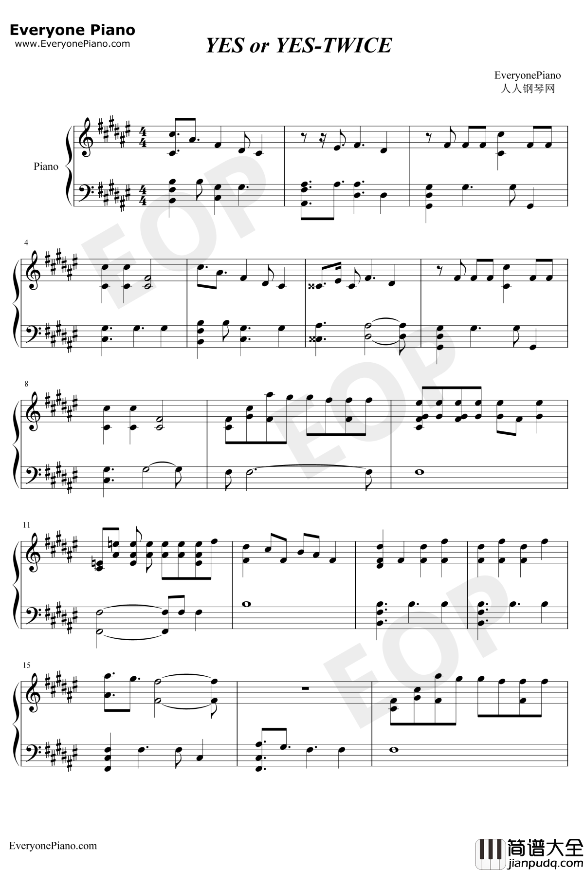 YES_or_YES钢琴谱_TWICE