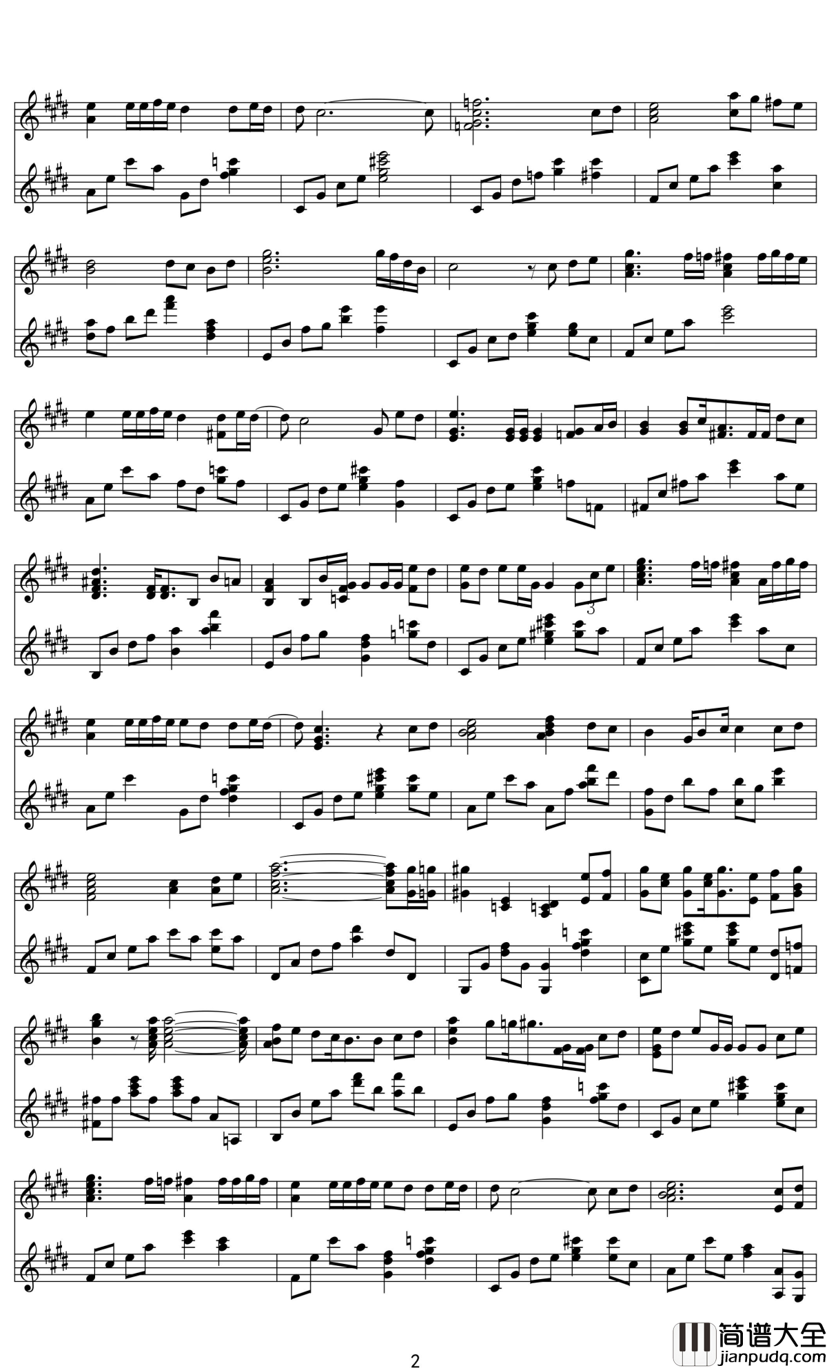 月半小夜曲钢琴谱_Paul_Liu改编版_同同制谱