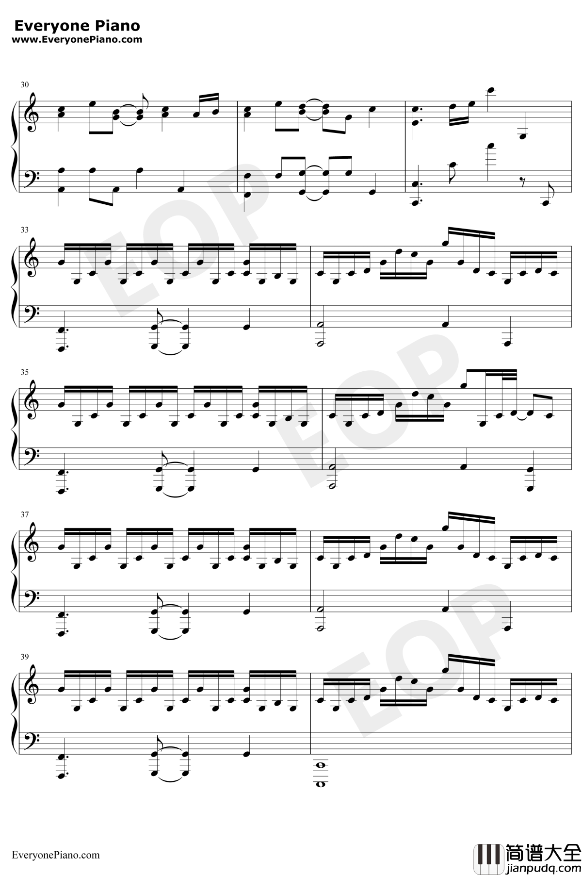 B站即兴弹奏钢琴谱_未知