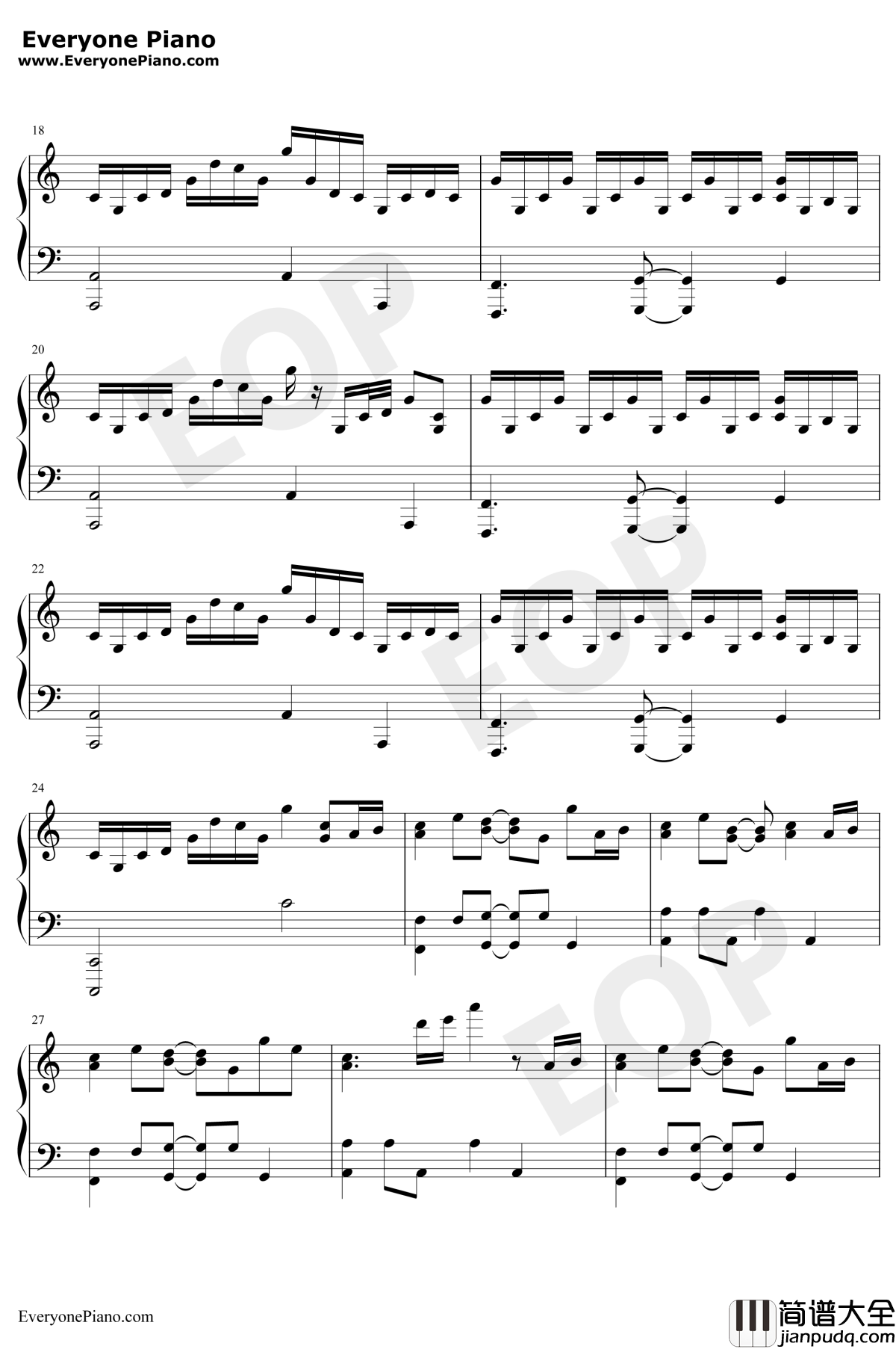 B站即兴弹奏钢琴谱_未知