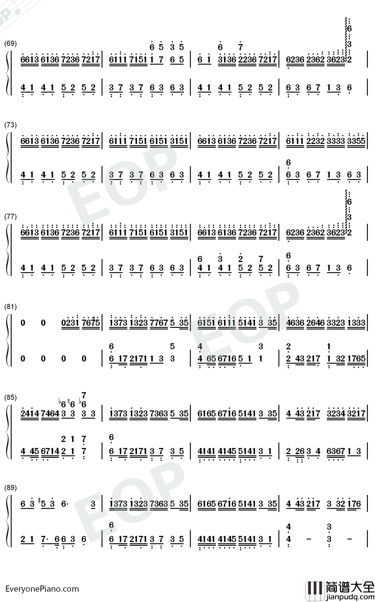 Flower_Dance钢琴谱_Dj_Okawari_花舞