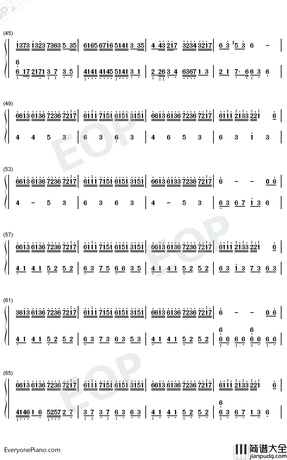 Flower_Dance钢琴谱_Dj_Okawari_花舞