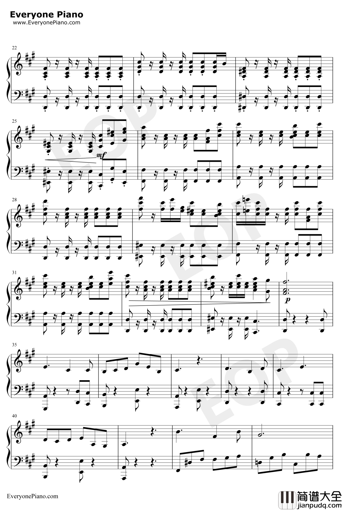 Within钢琴谱_Mili_哥布林杀手OST