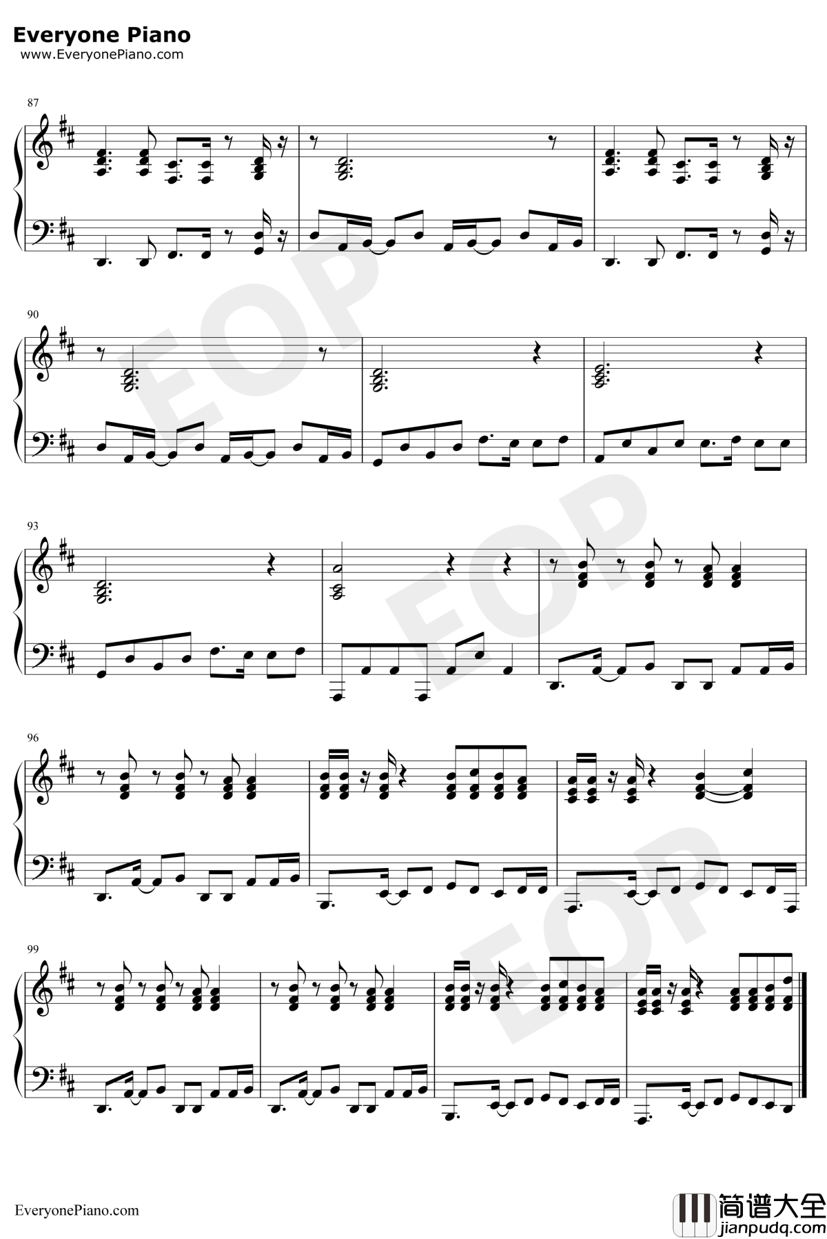 Rose钢琴谱_Paramore_ColoredBoy