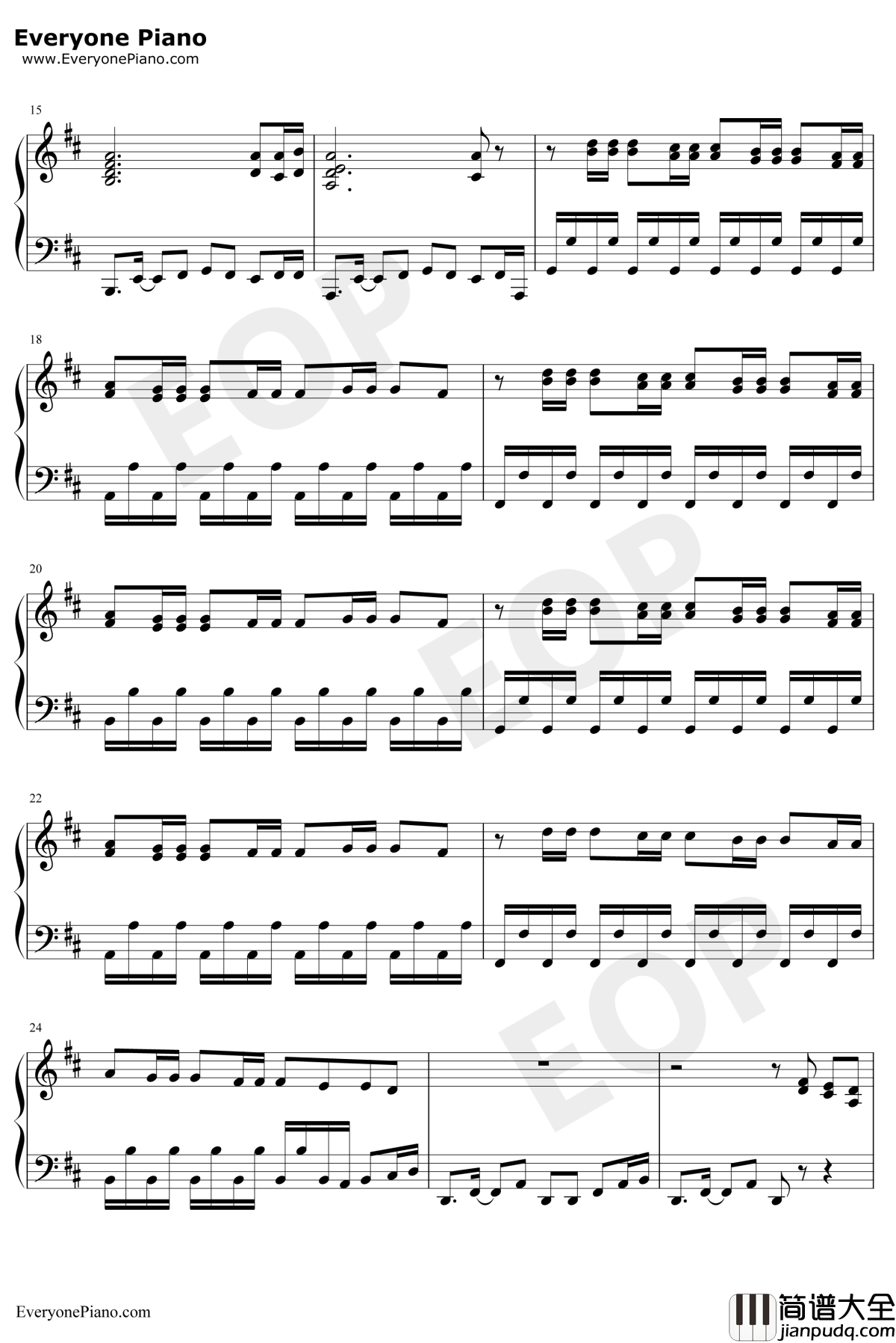 Rose钢琴谱_Paramore_ColoredBoy