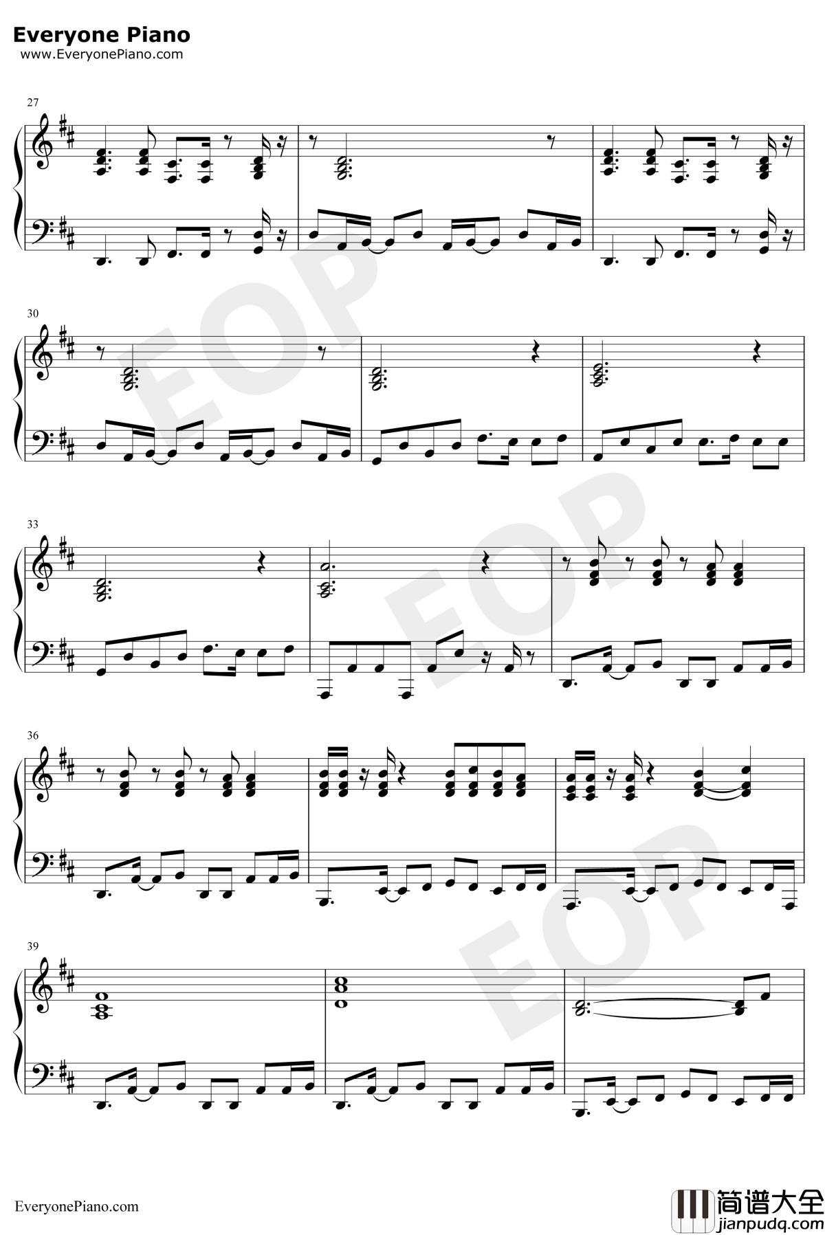 Rose钢琴谱_Paramore_ColoredBoy