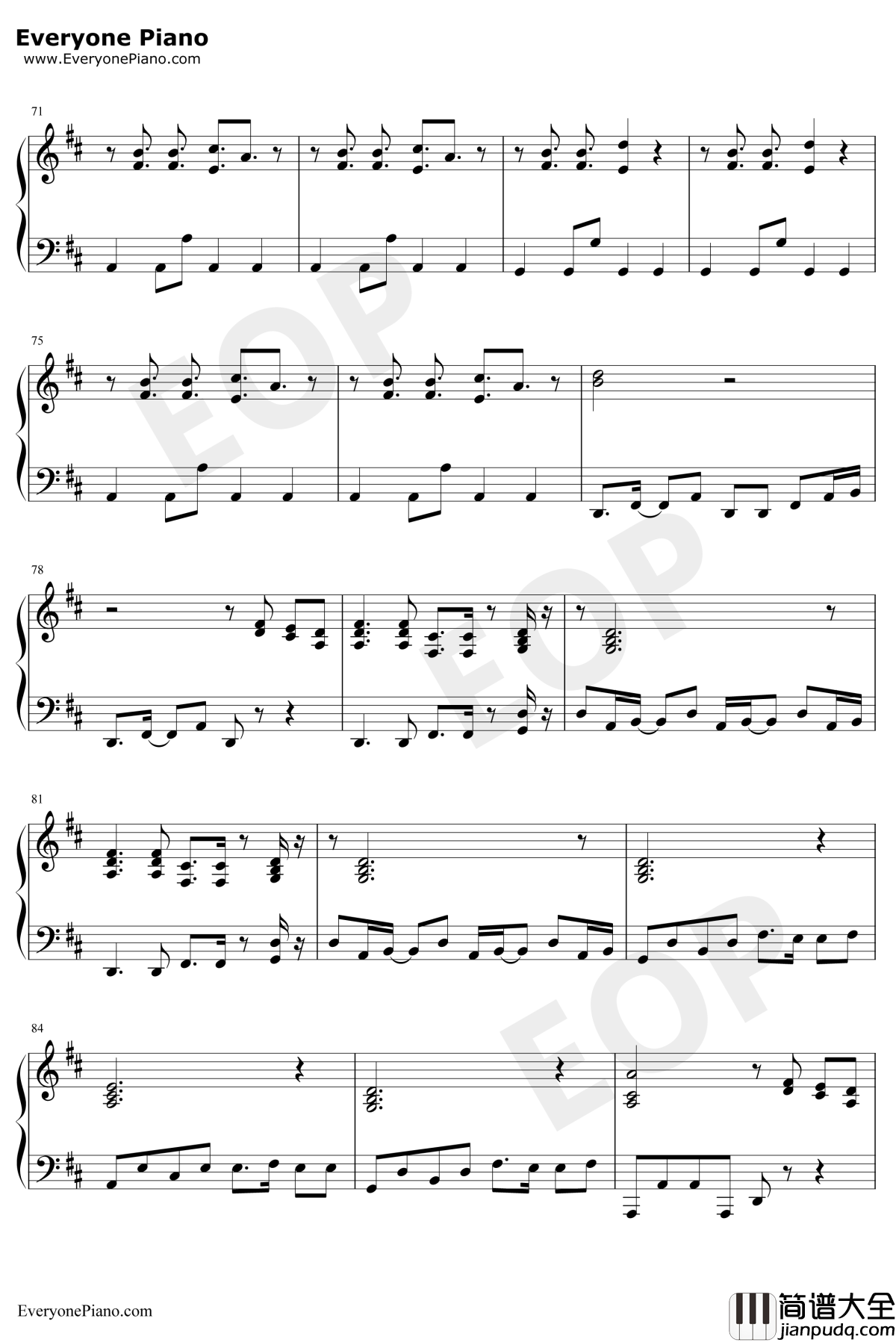 Rose钢琴谱_Paramore_ColoredBoy