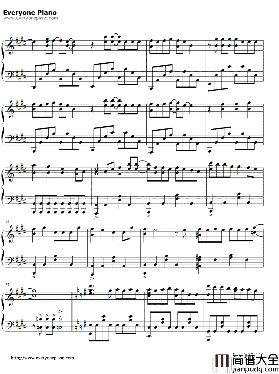 chAngE钢琴谱_miwa__死神_OP12