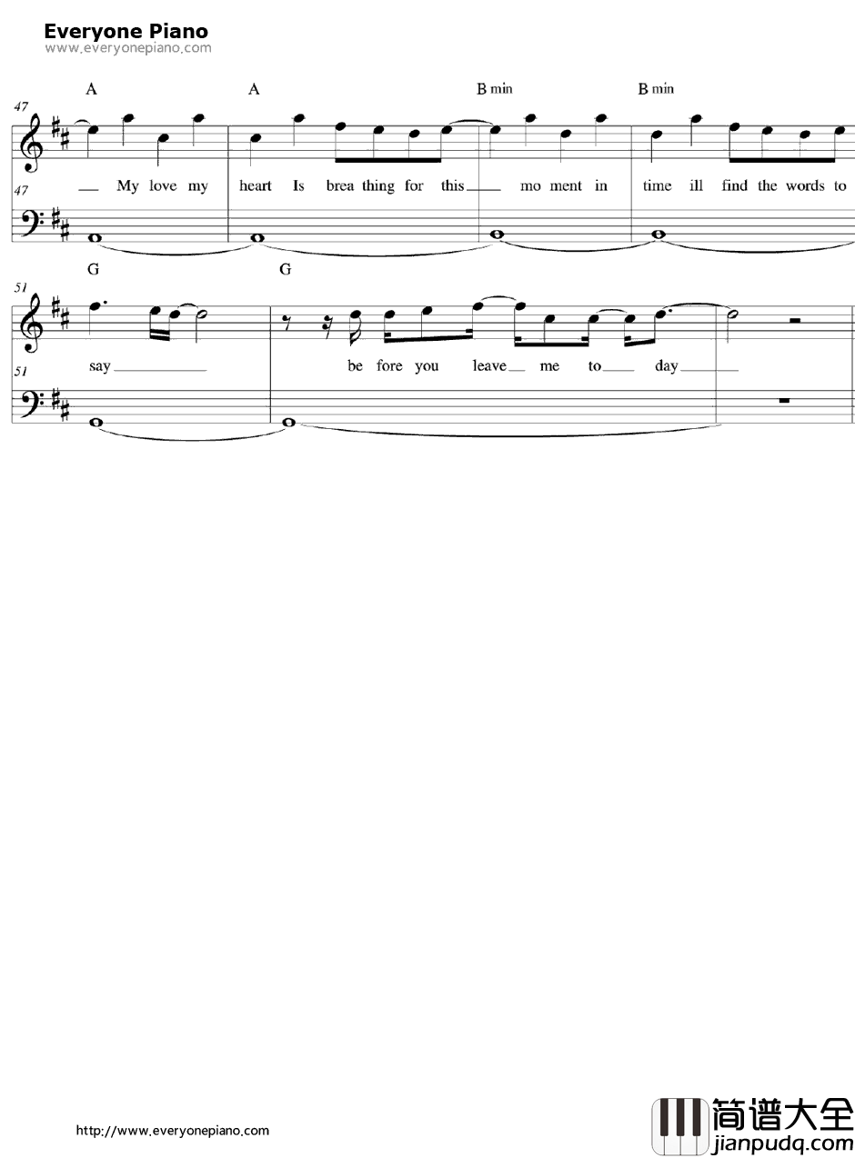 Moments钢琴谱_One_Direction