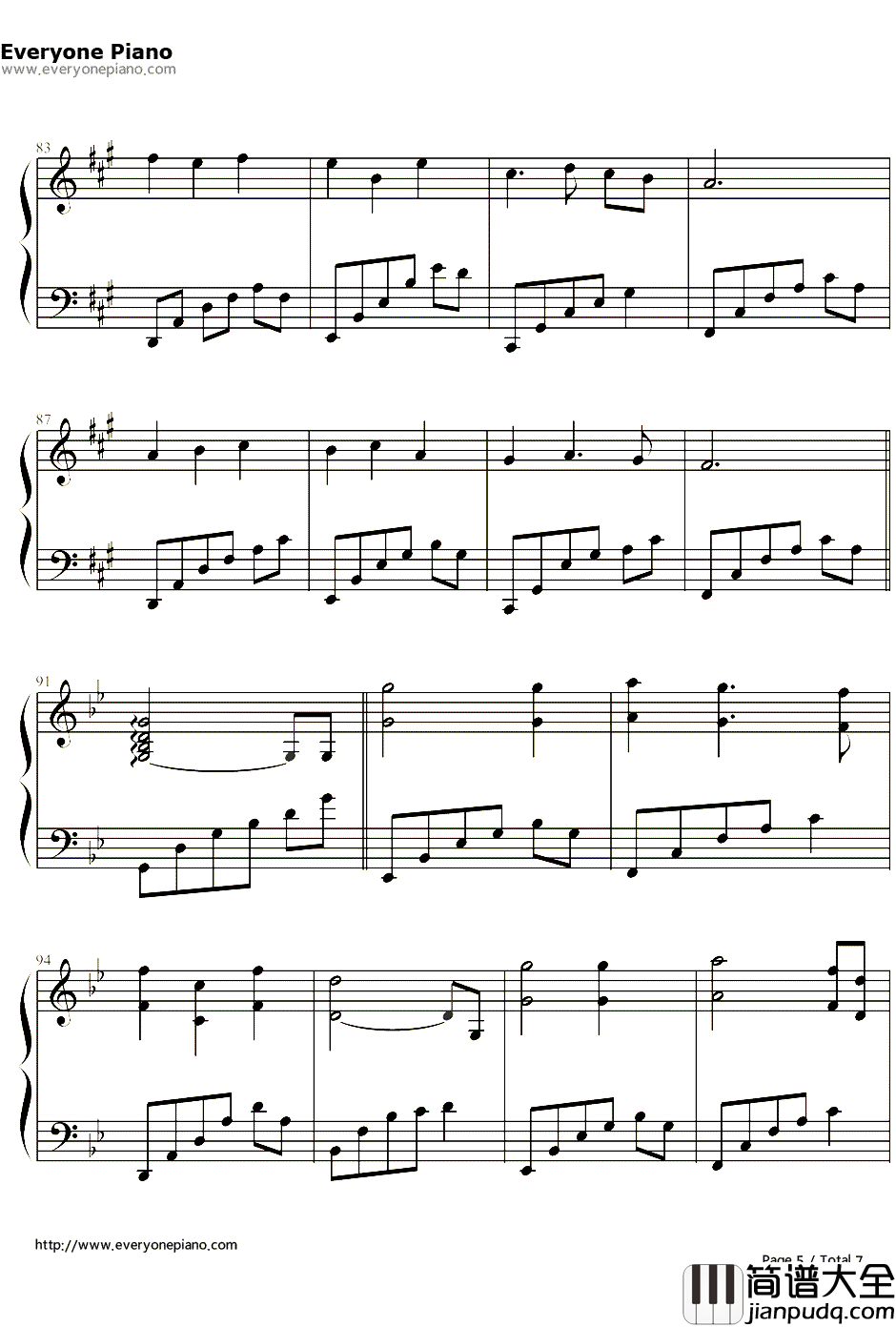 珍惜钢琴谱_李宇春__陆贞传奇_主题曲